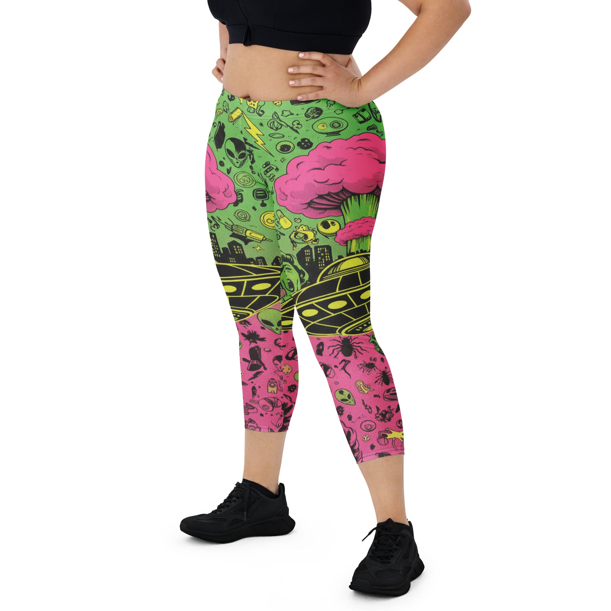 Drive-In Horror Capri Leggings | GearBunch