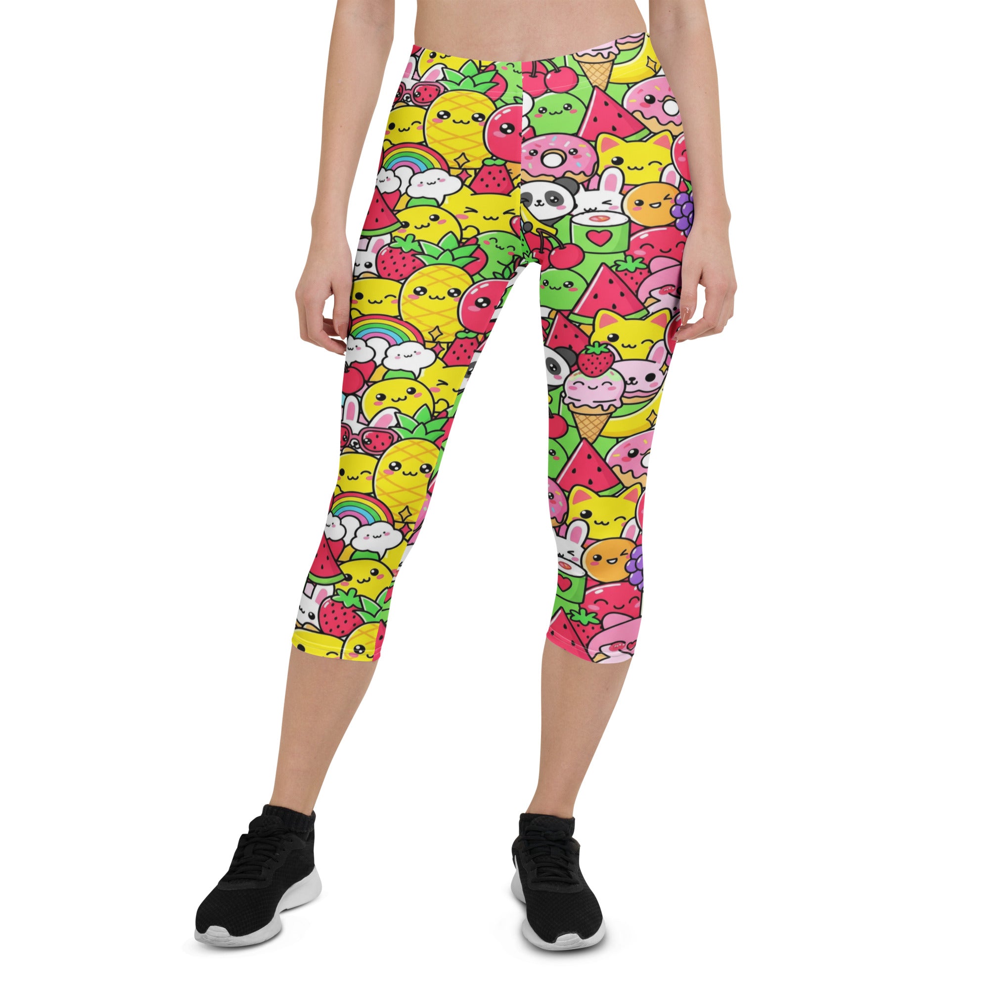 Kawaii Fruit Salad Capri Leggings | GearBunch