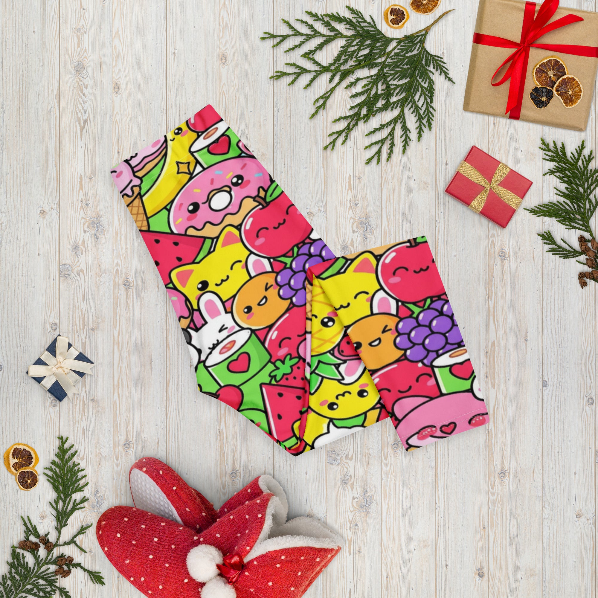 Kawaii Fruit Salad Capri Leggings | GearBunch