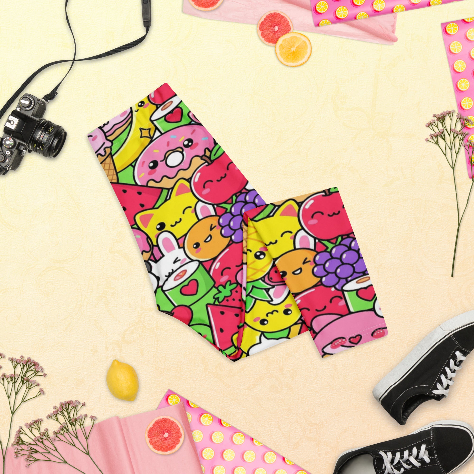 Kawaii Fruit Salad Capri Leggings | GearBunch