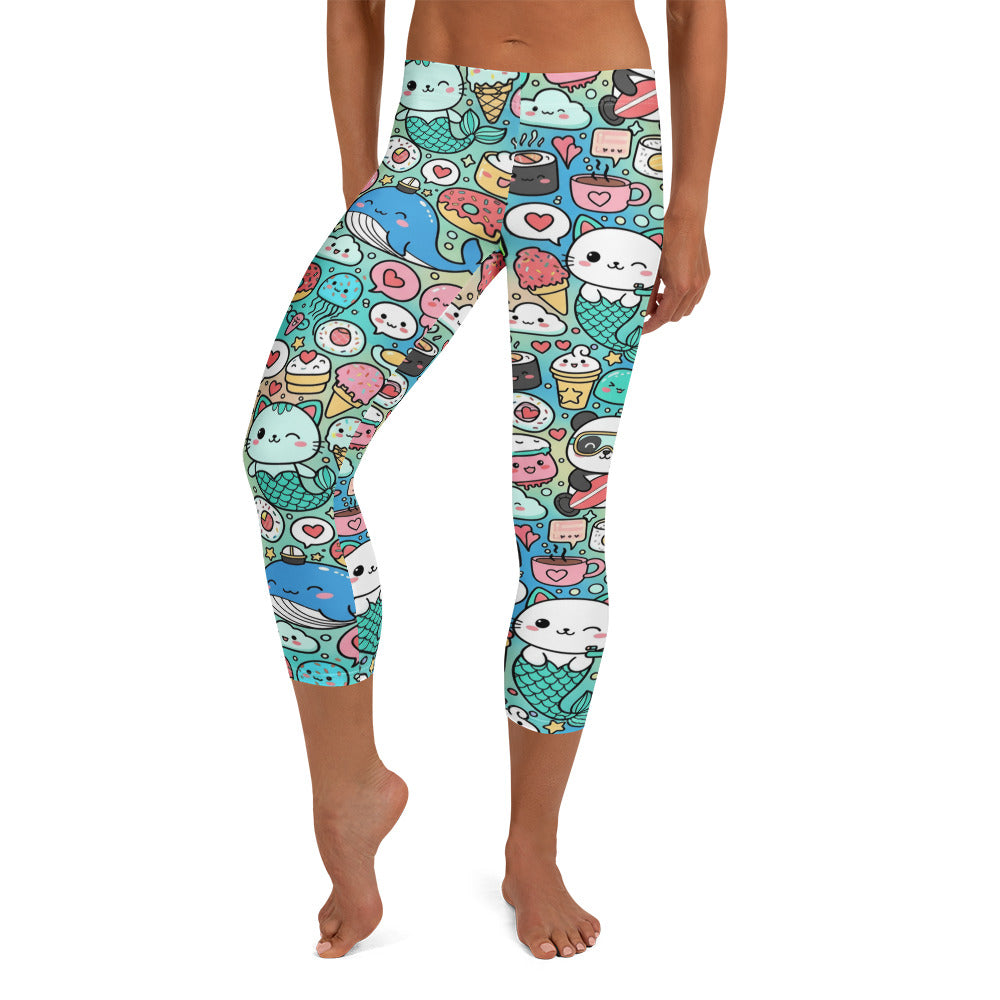 Kawaii Ocean Friends Capri Leggings | GearBunch