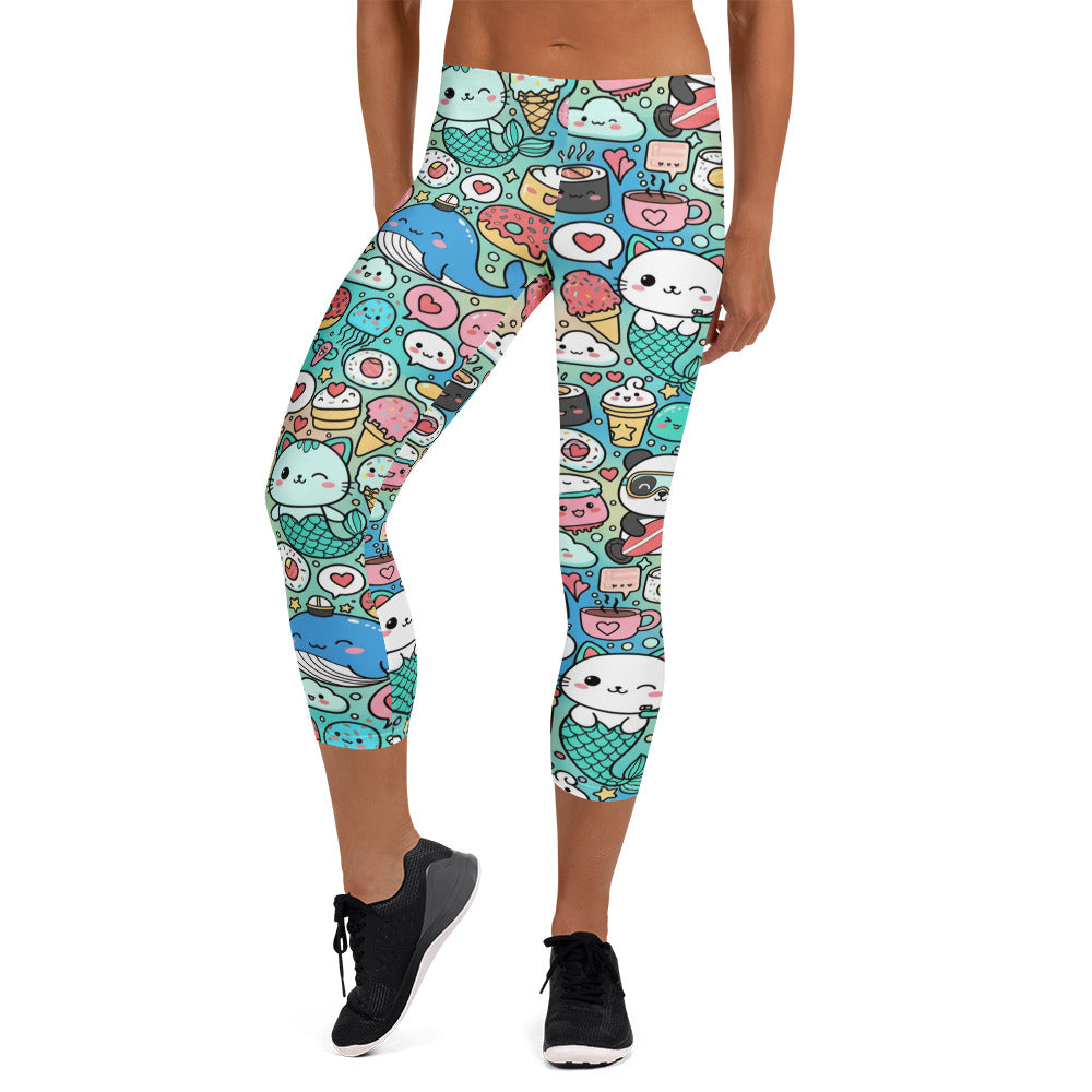Kawaii Ocean Friends Capri Leggings | GearBunch