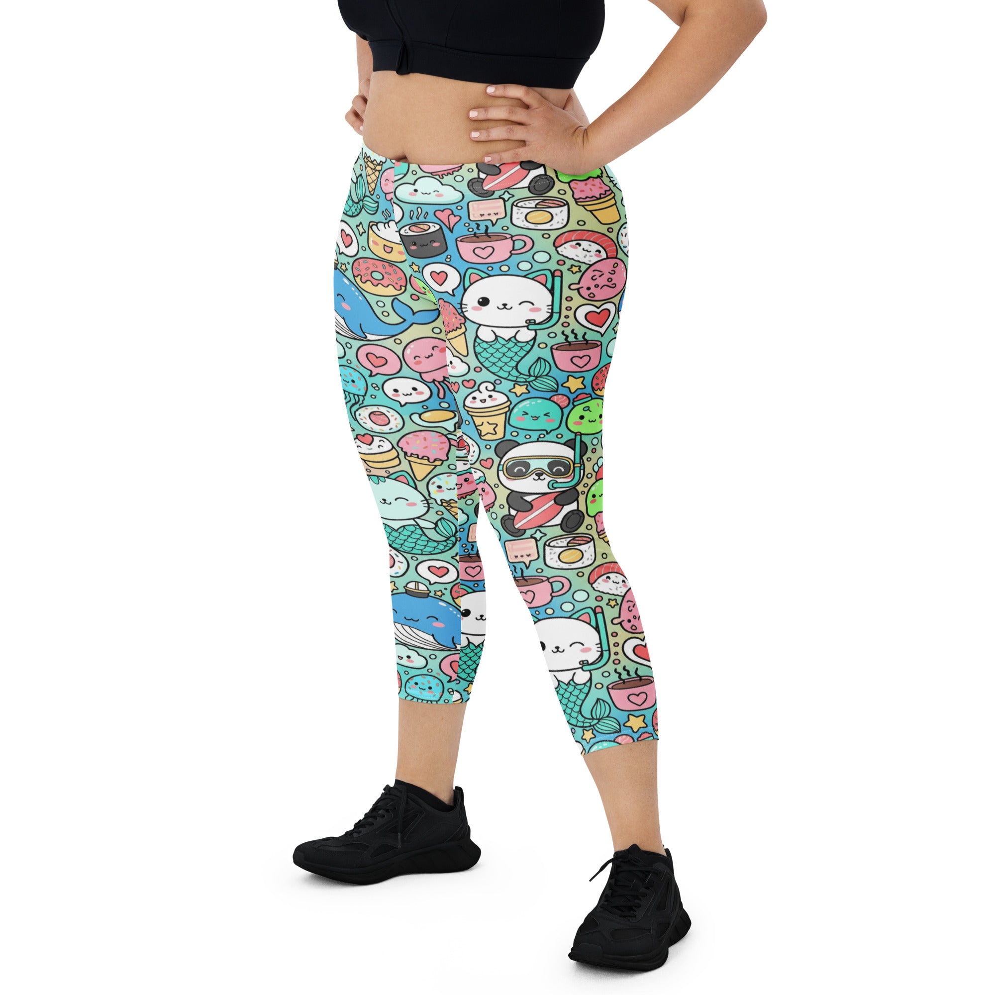 Kawaii Ocean Friends Capri Leggings | GearBunch