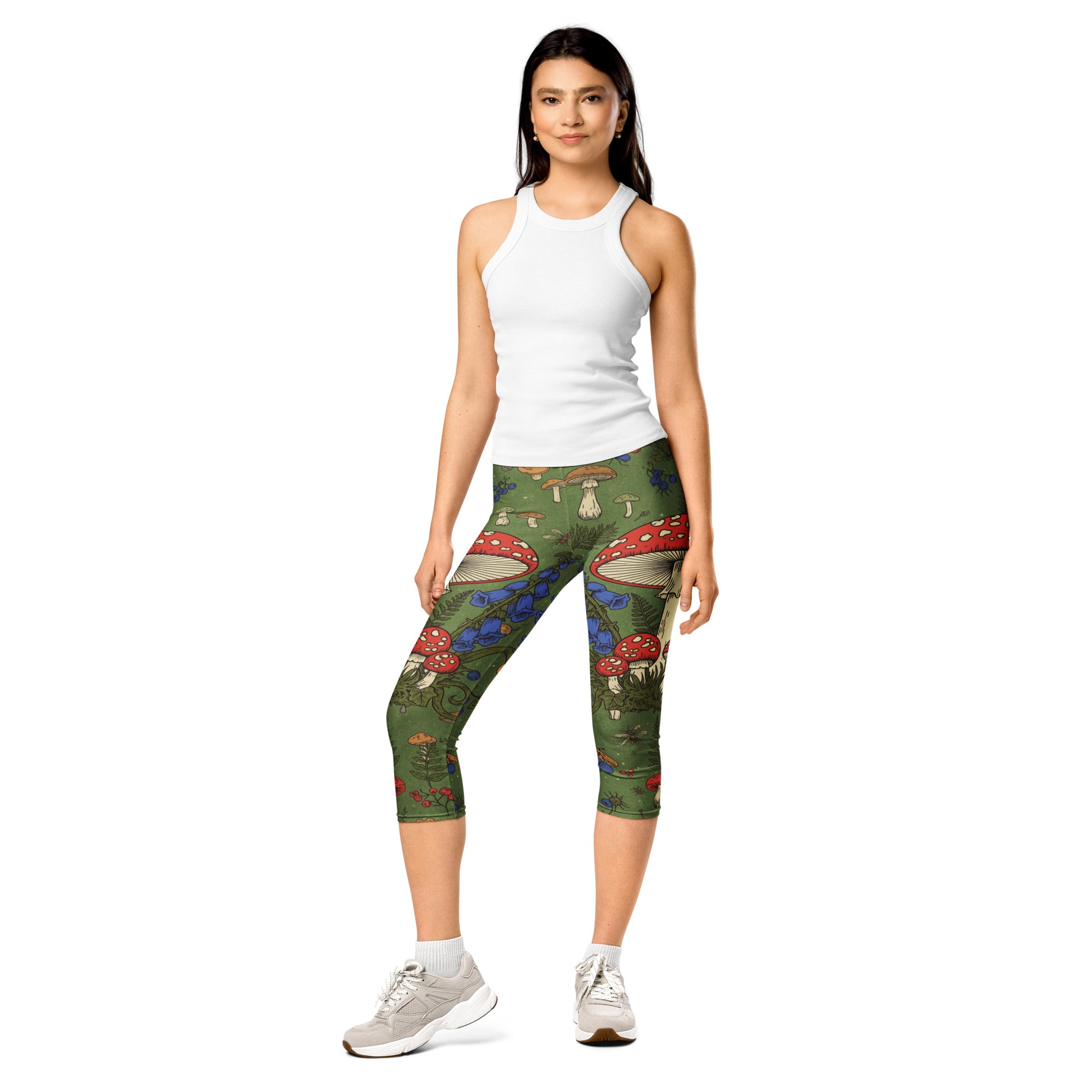 Mushroom Foraging Witch Capri Leggings | GearBunch