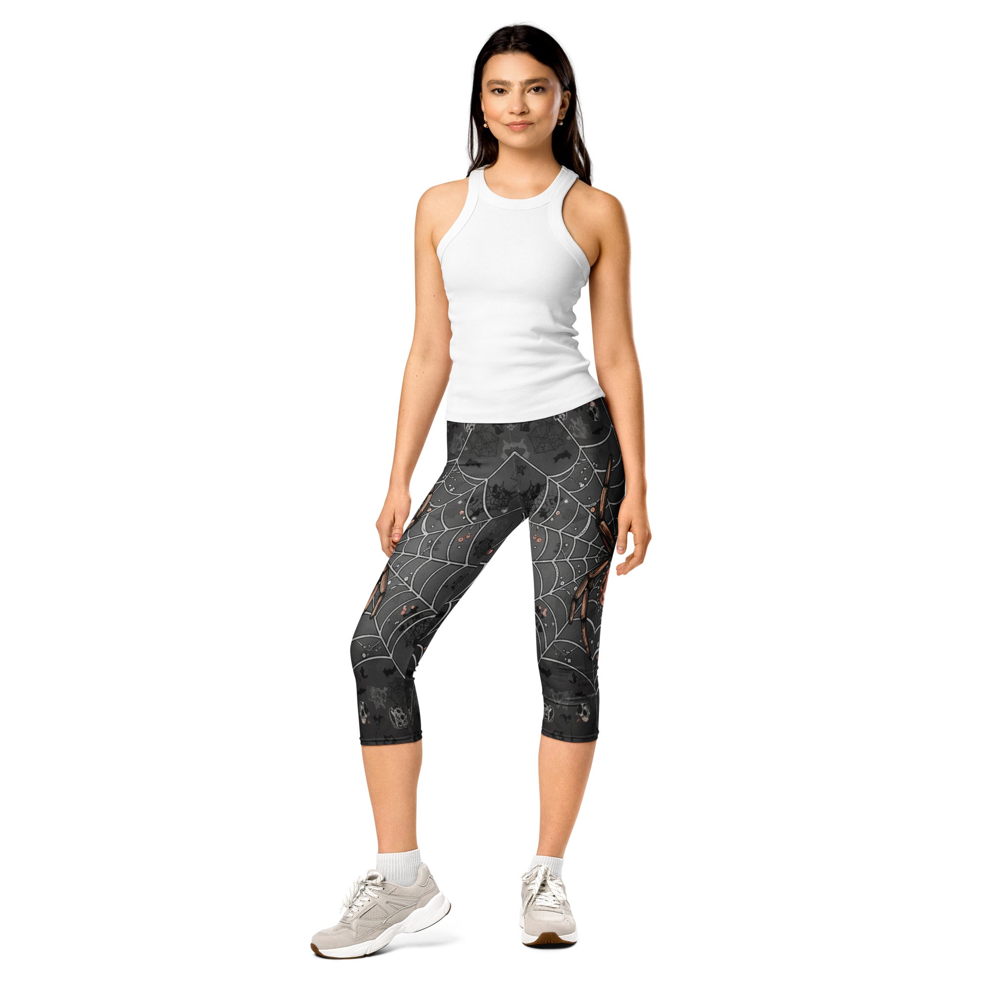 Spider Web Lace Capri Leggings | GearBunch