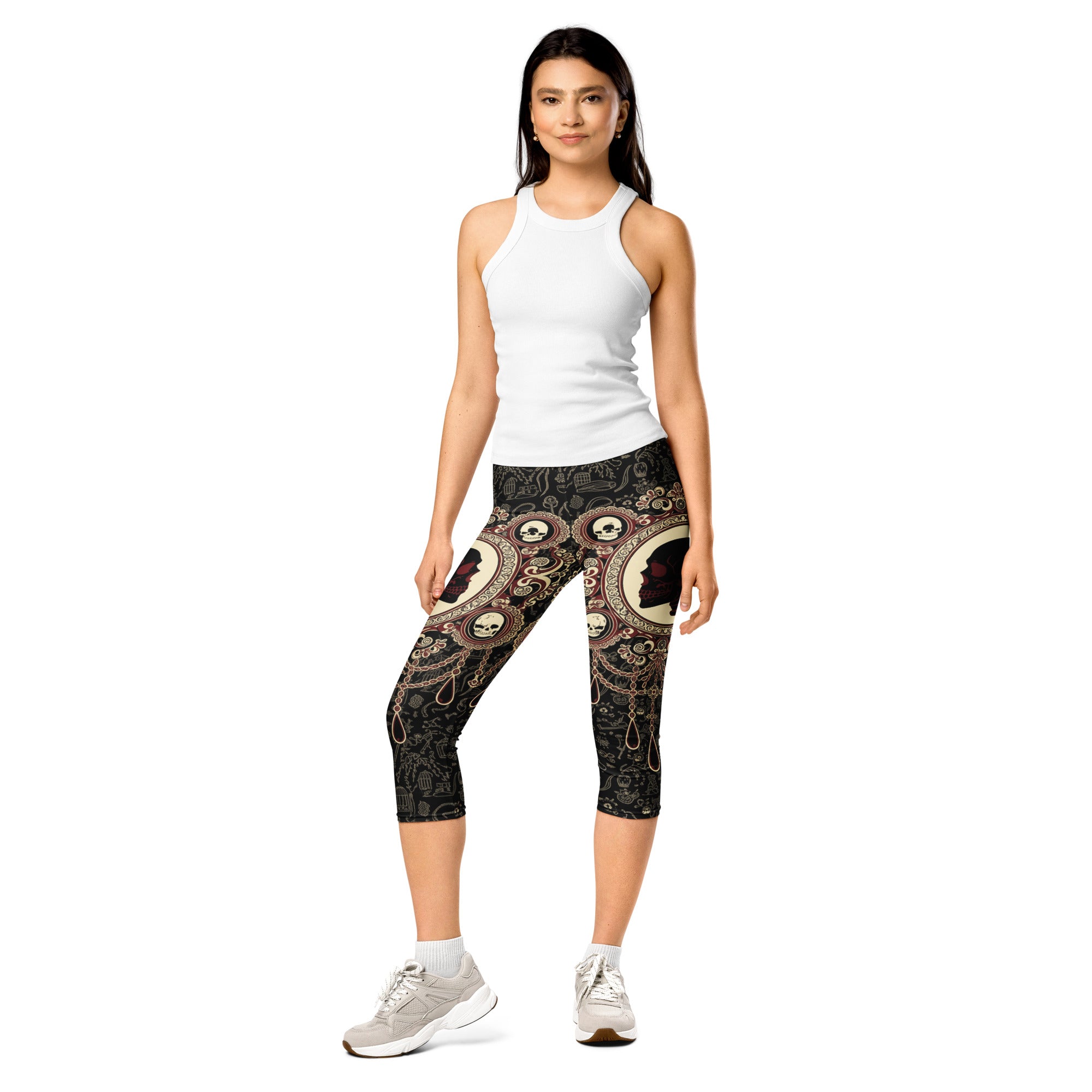 Victorian Mourning Lace Capri Leggings | GearBunch