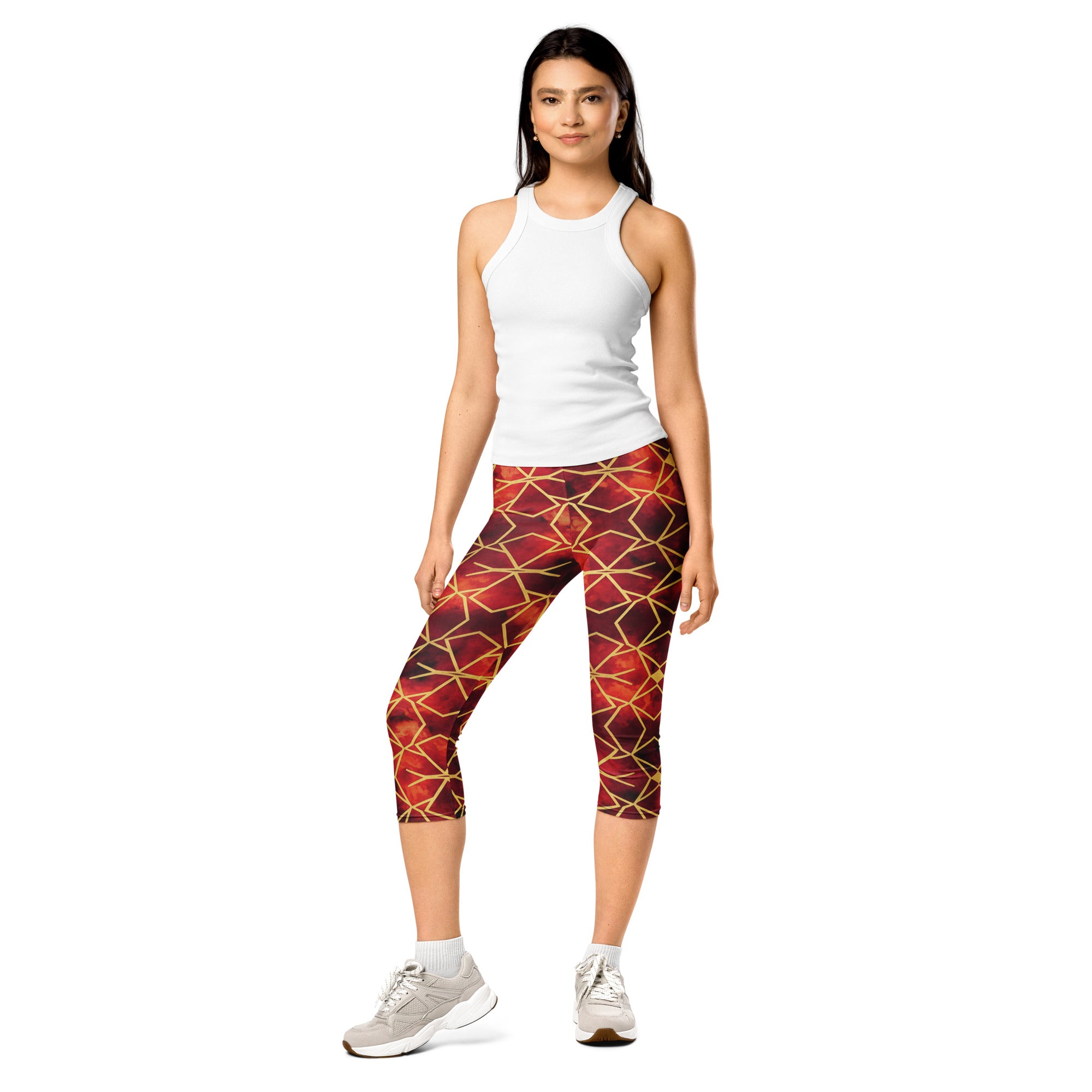 Ruby Gold Capri Leggings | GearBunch