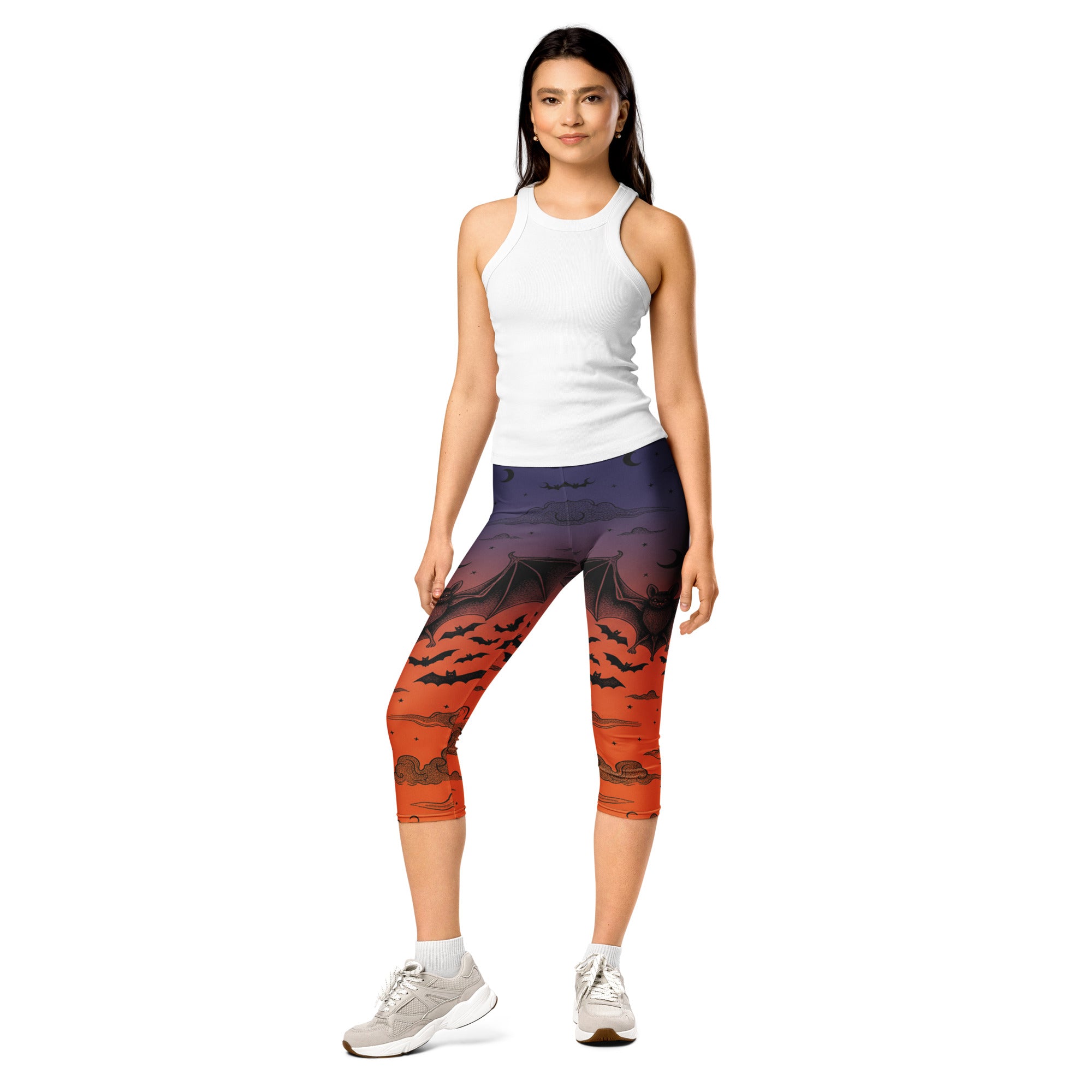 Bat Swarm Twilight Capri Leggings | GearBunch