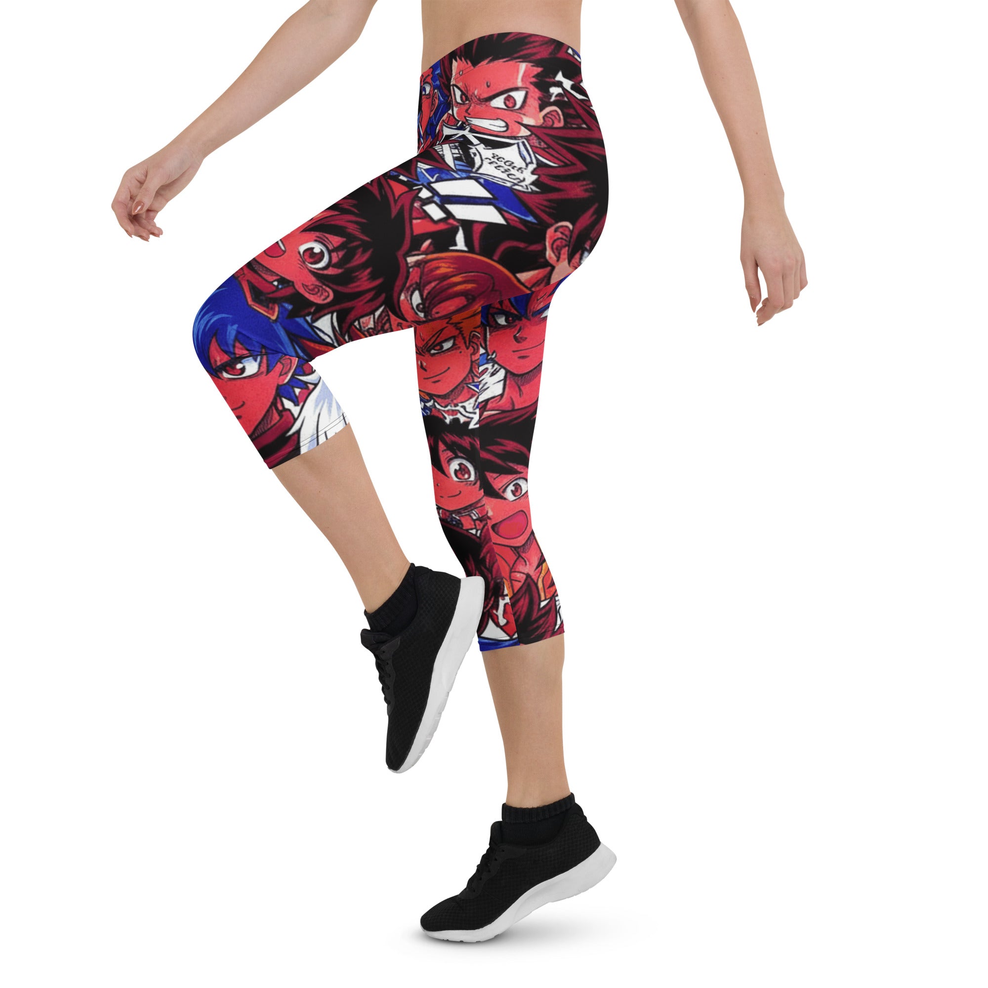 Anime Collage Dark Shonen Capri Leggings | GearBunch