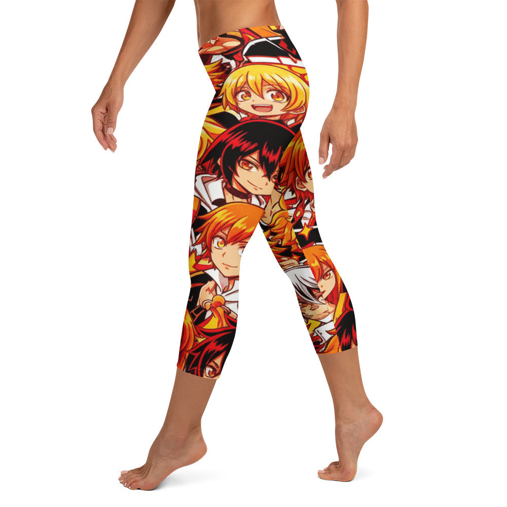 Anime Fire Spirit Capri Leggings | GearBunch