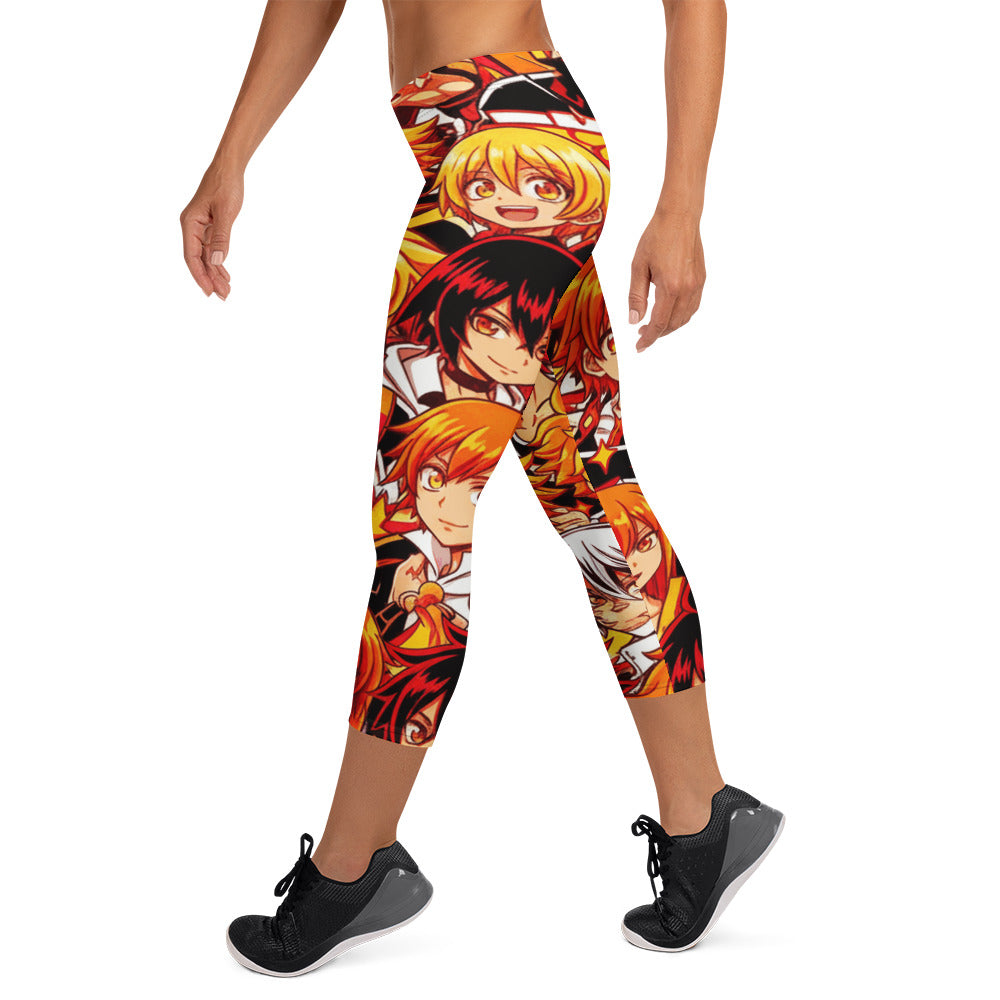 Anime Fire Spirit Capri Leggings | GearBunch