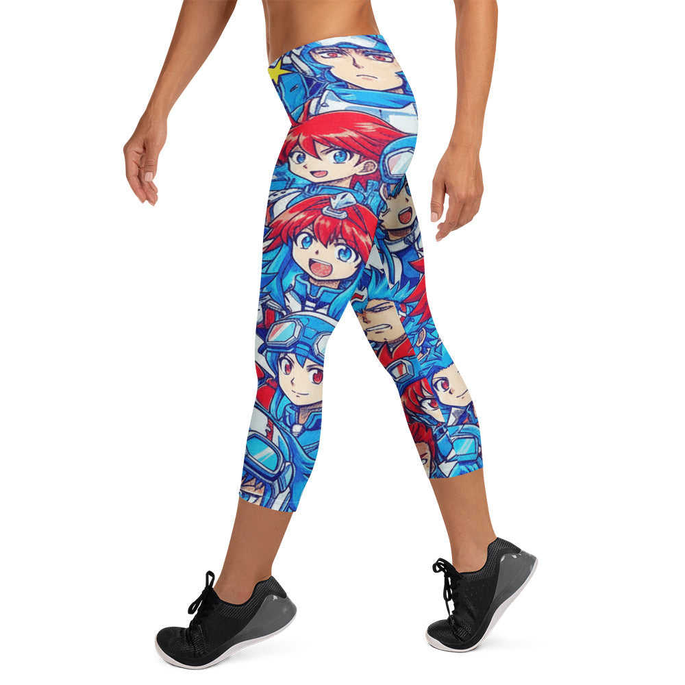 Anime Mecha Pilot Capri Leggings | GearBunch