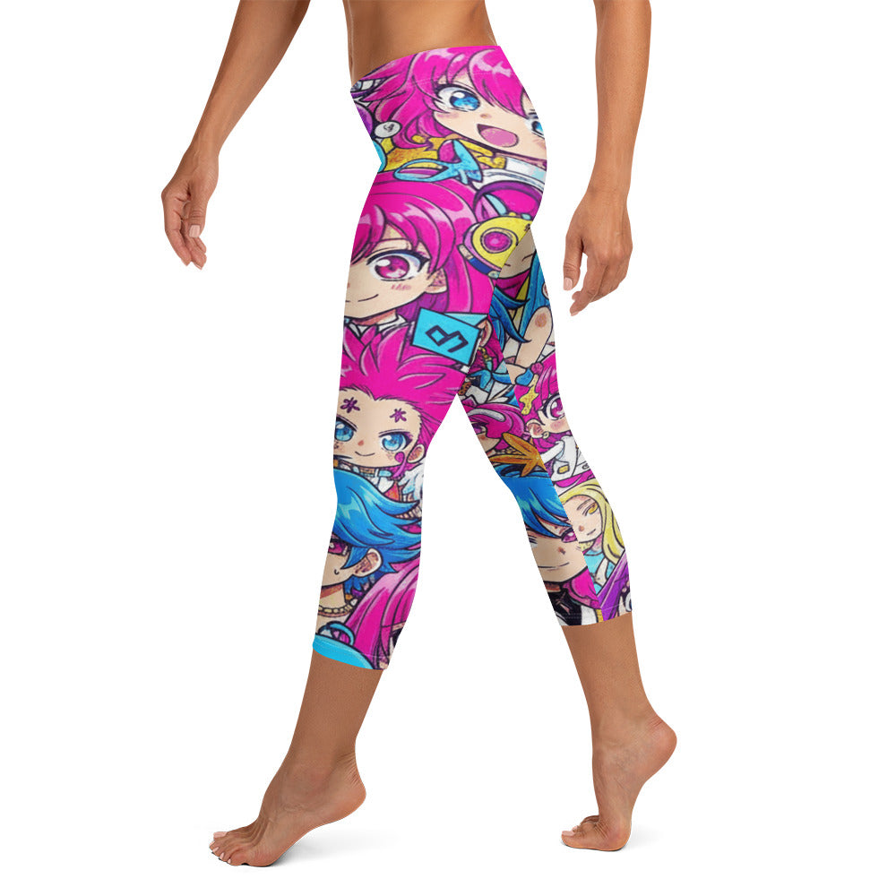 Anime Collage Pop Idol Capri Leggings | GearBunch