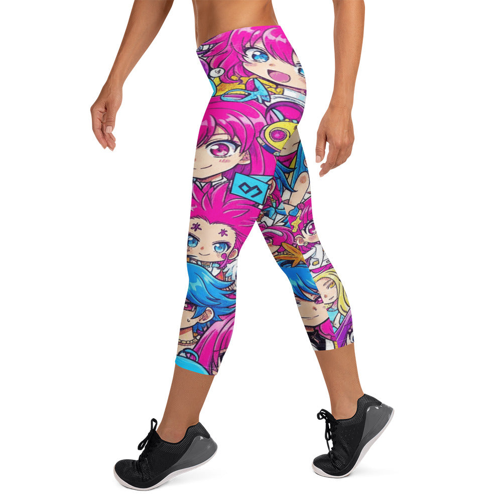 Anime Collage Pop Idol Capri Leggings | GearBunch