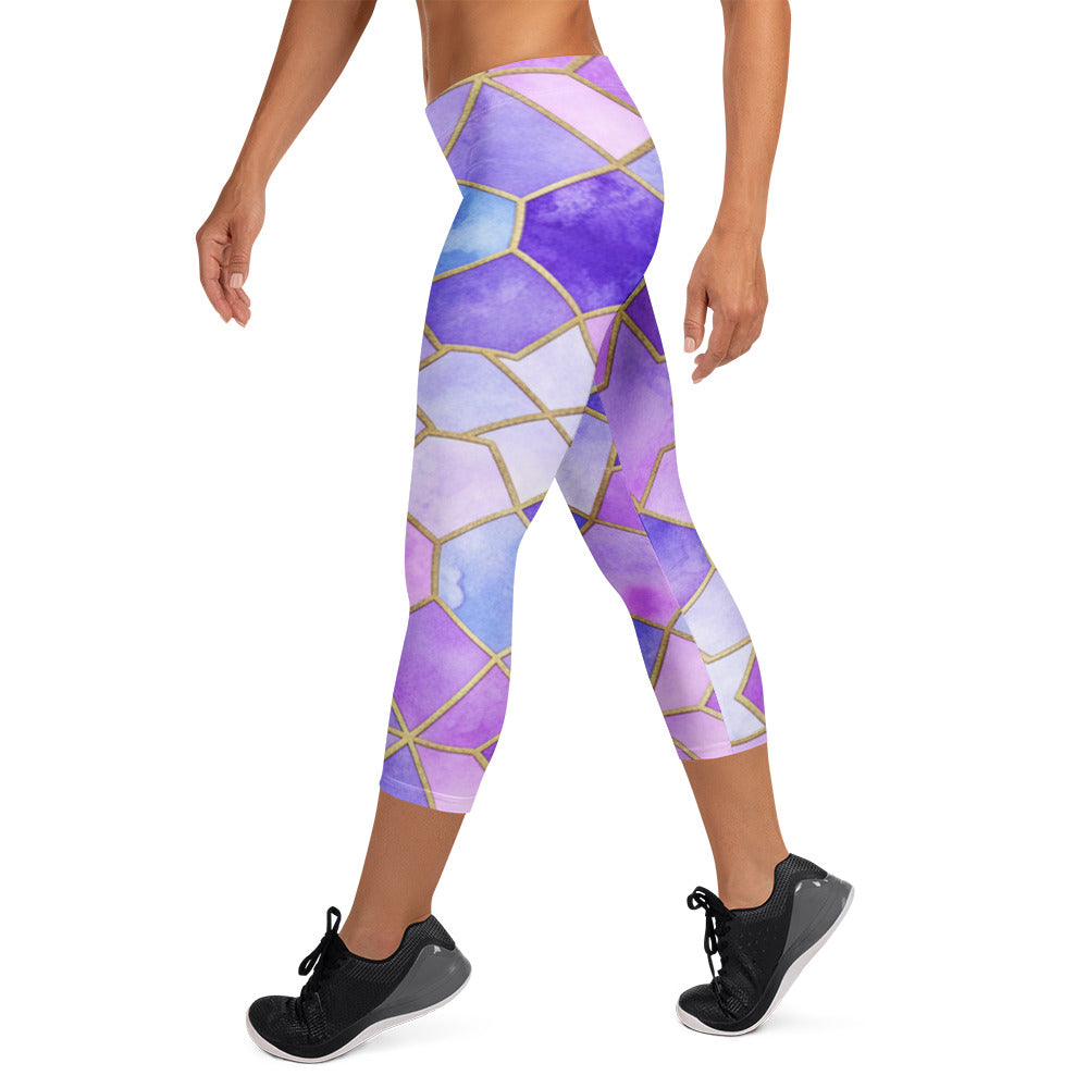 Lavender Fields Capri Leggings | GearBunch