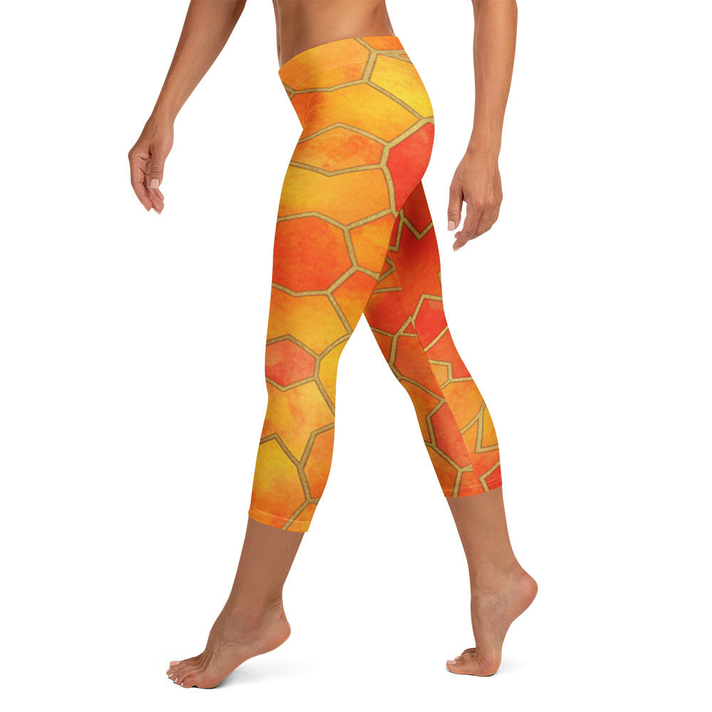Sunset Blaze Capri Leggings | GearBunch