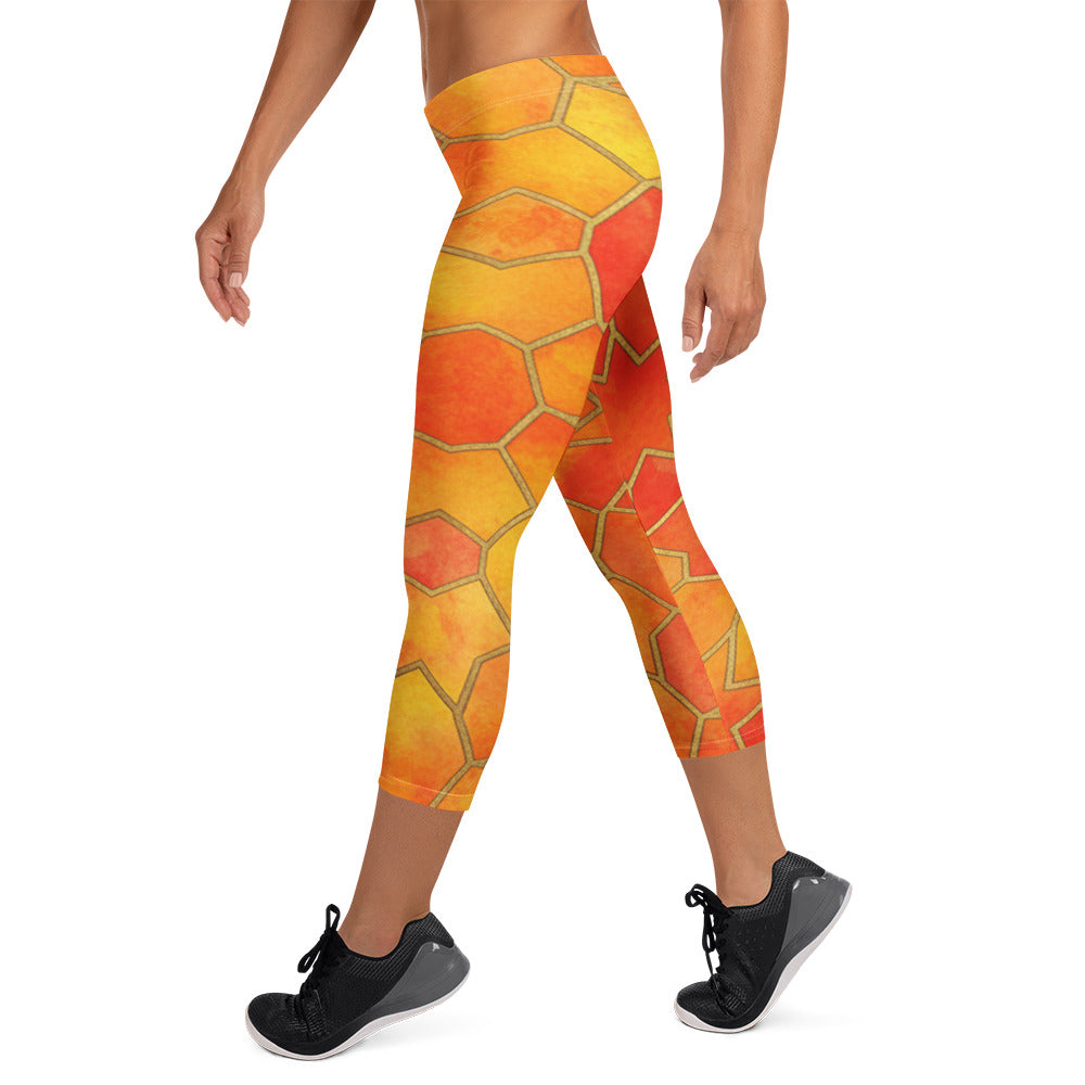 Sunset Blaze Capri Leggings | GearBunch