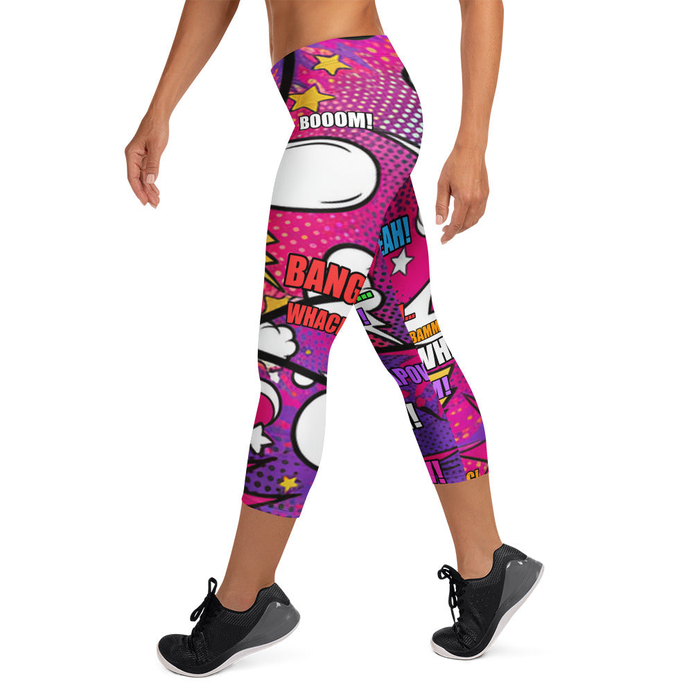 Comic Strip Girl Power Capri Leggings | GearBunch