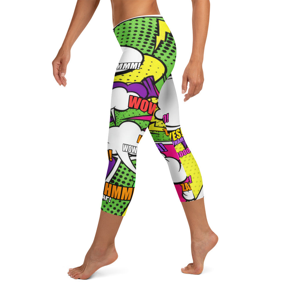 Comic Villain Neon Capri Leggings | GearBunch