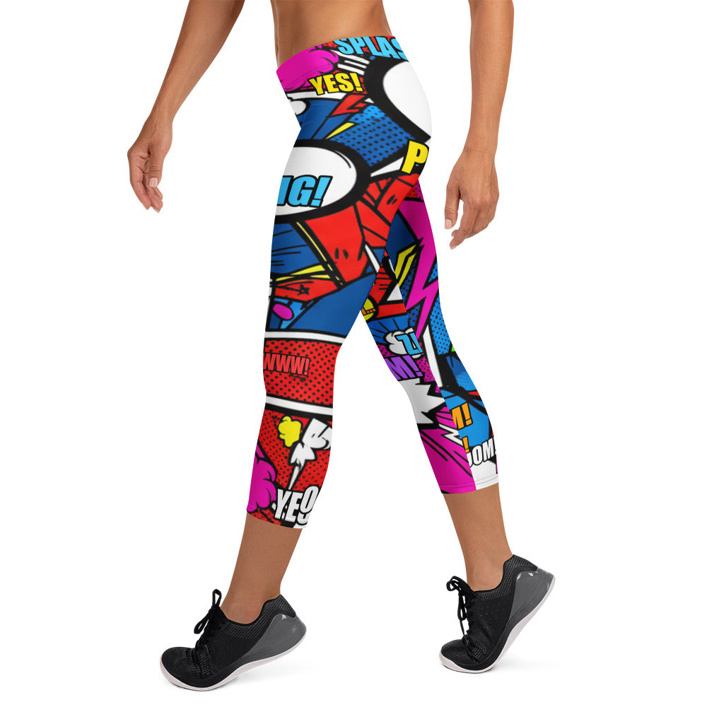 Comic Ninja Night Capri Leggings | GearBunch