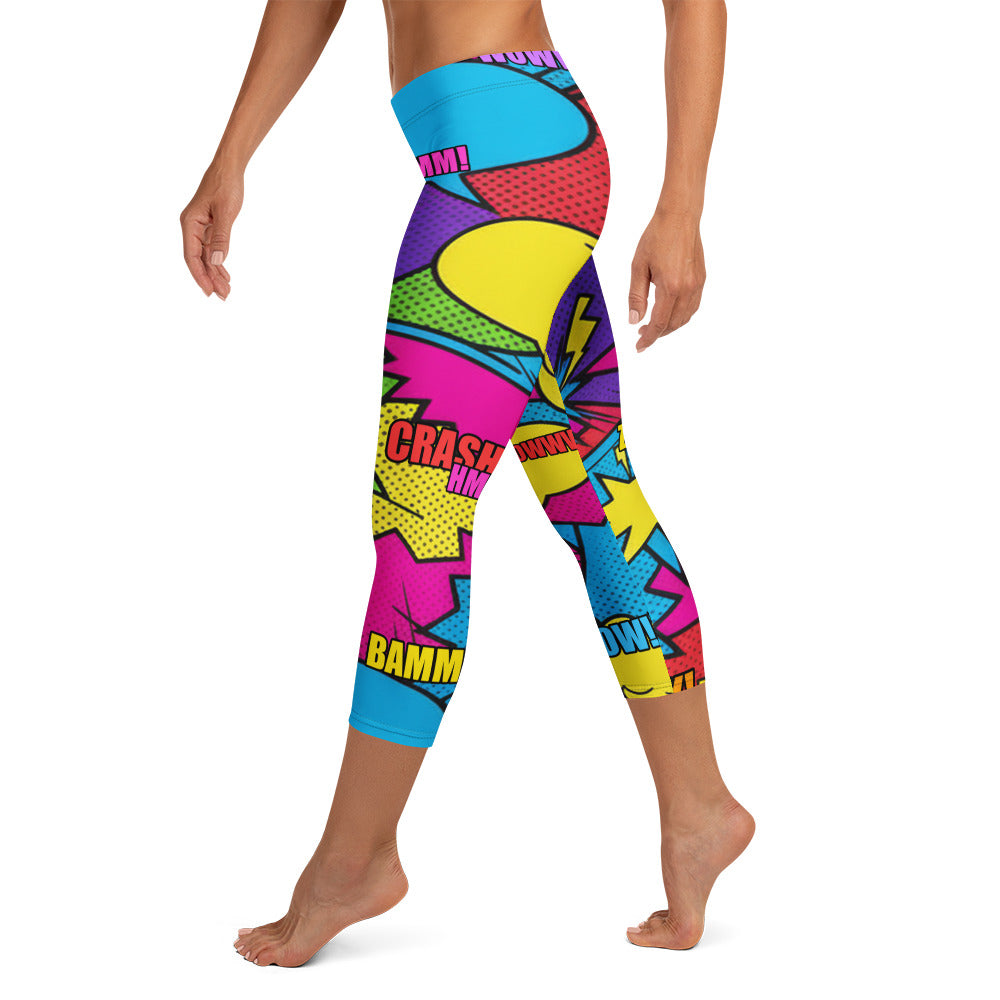 Comic Retro Sunday Capri Leggings | GearBunch