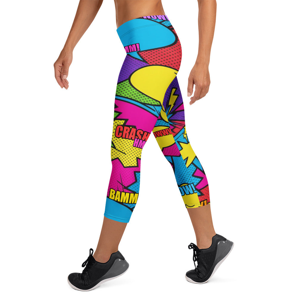 Comic Retro Sunday Capri Leggings | GearBunch
