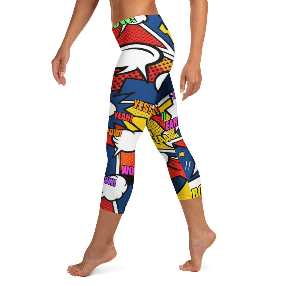 Comic Strip Thunder Punch Capri Leggings | GearBunch