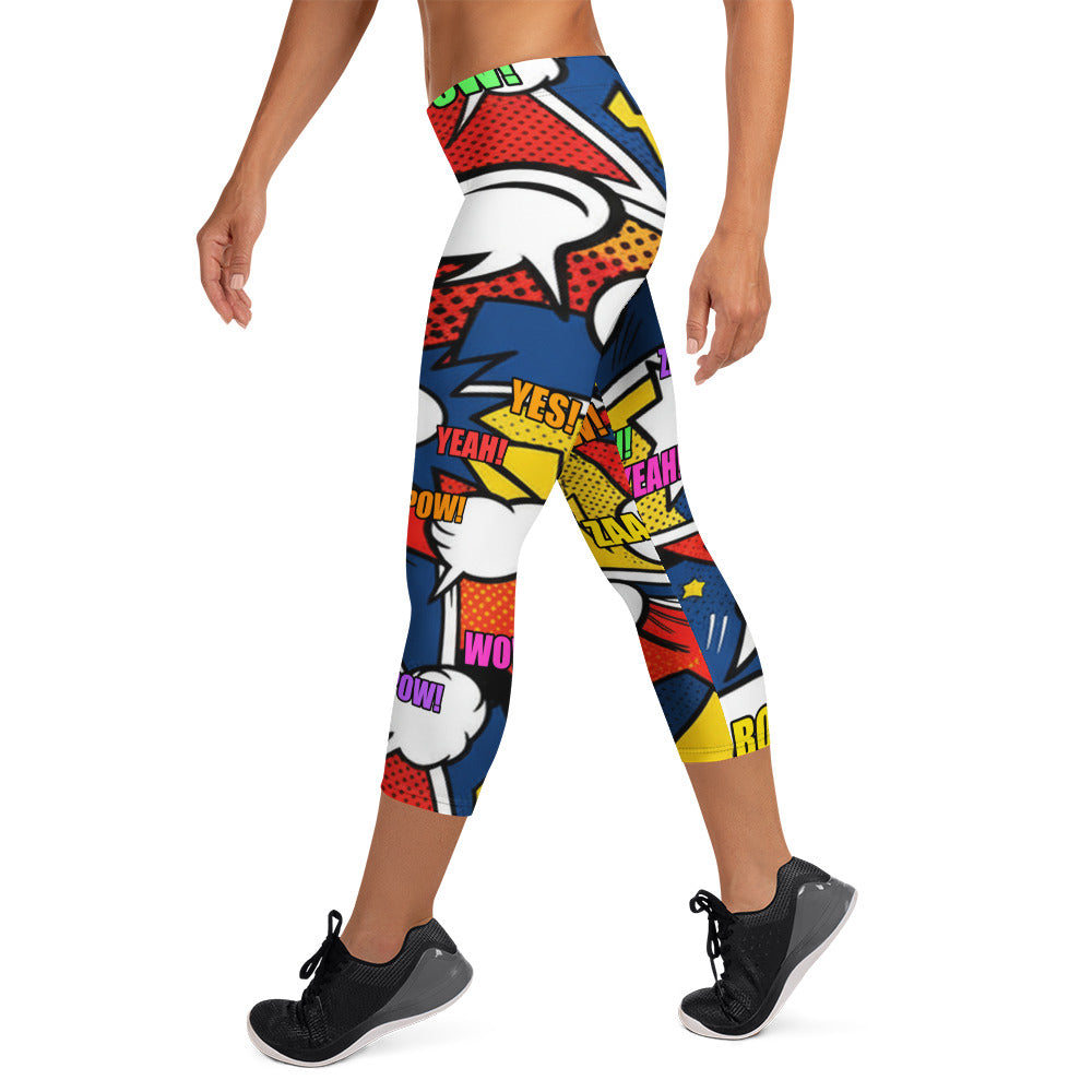 Comic Strip Thunder Punch Capri Leggings | GearBunch