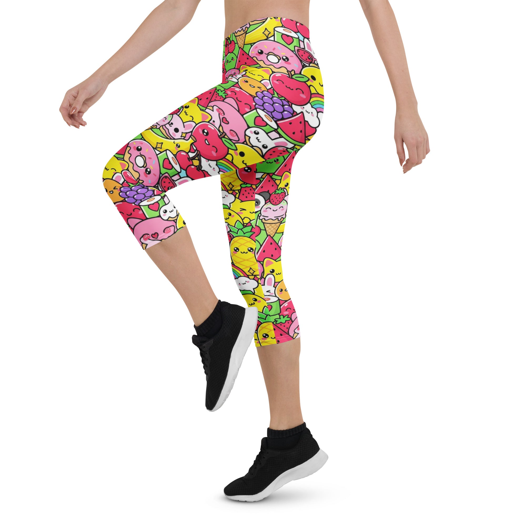 Kawaii Fruit Salad Capri Leggings | GearBunch