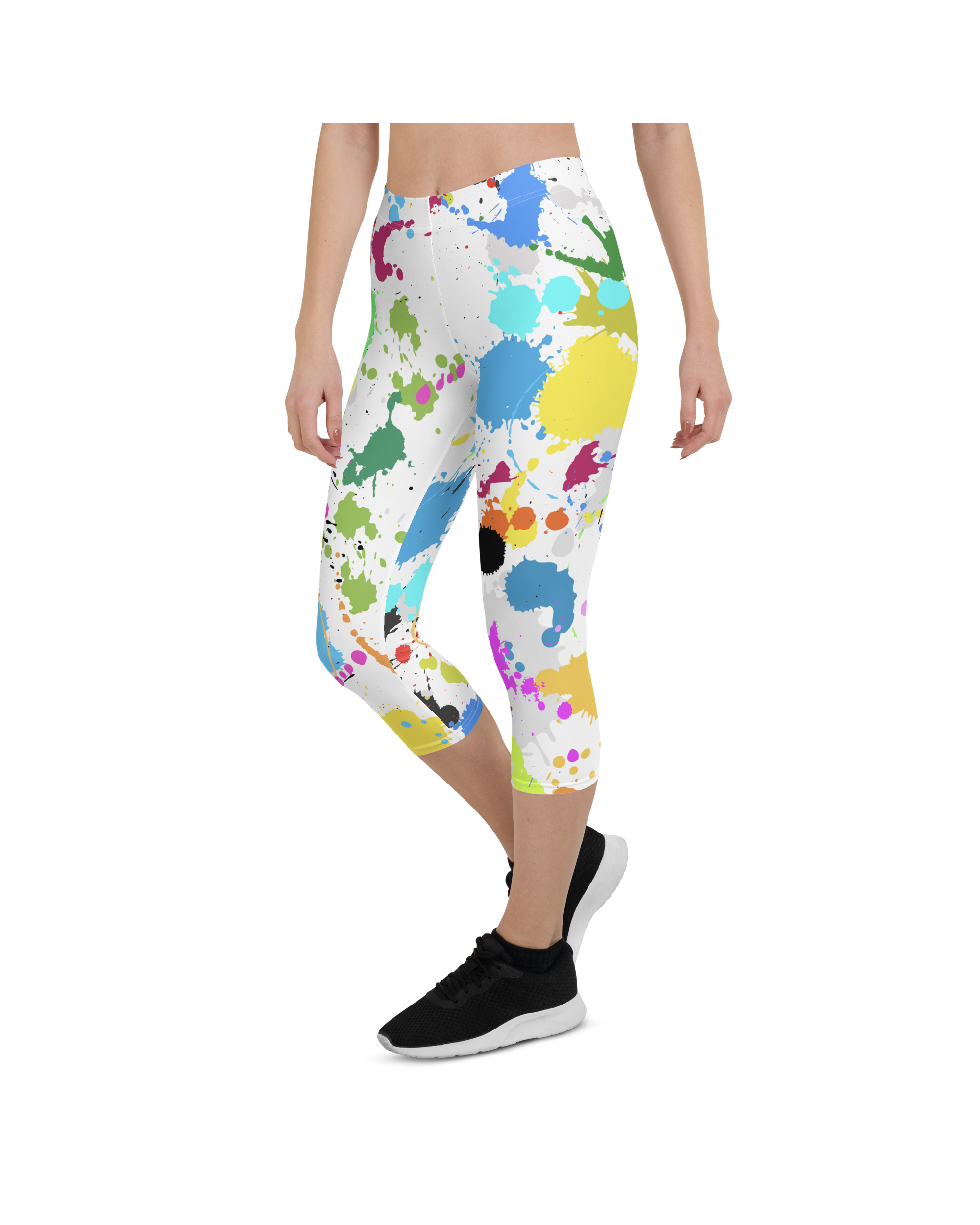 Women's color splash capris front view