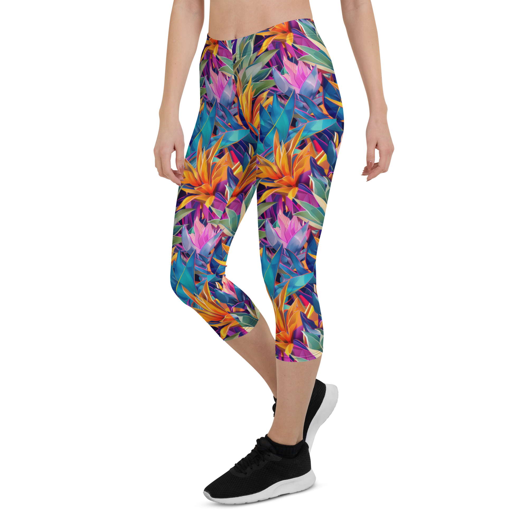 Women's twilight agave printed capris front view
