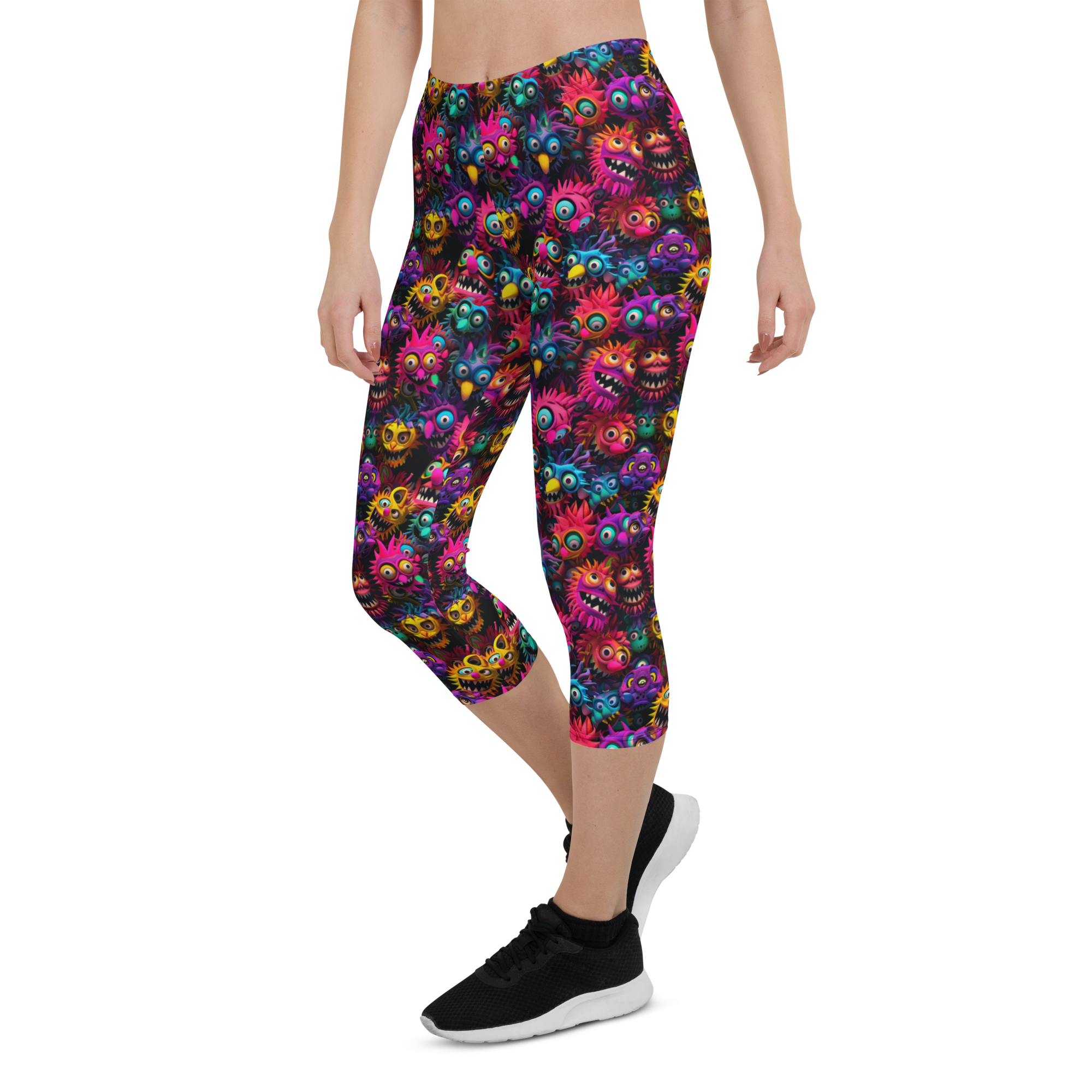 Women's monster print capris front view
