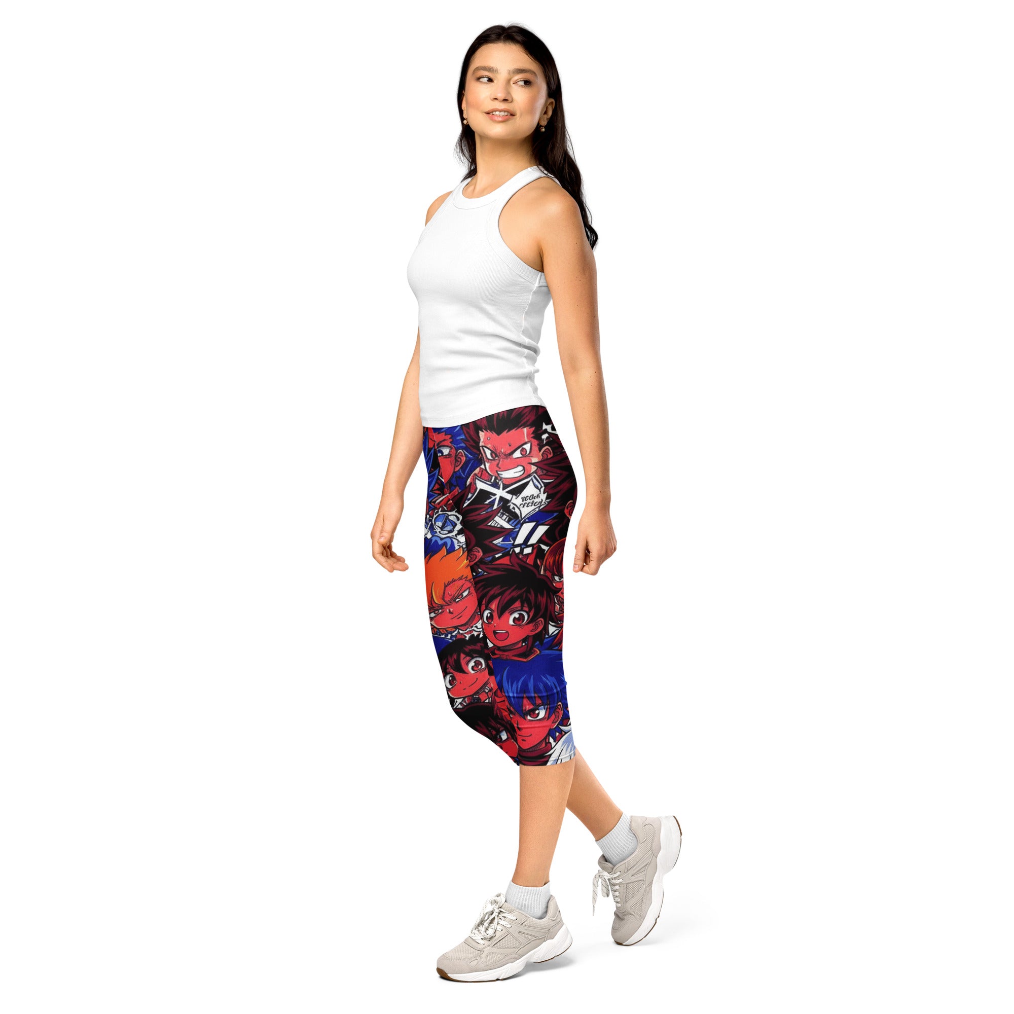 Anime Collage Dark Shonen Capri Leggings | GearBunch