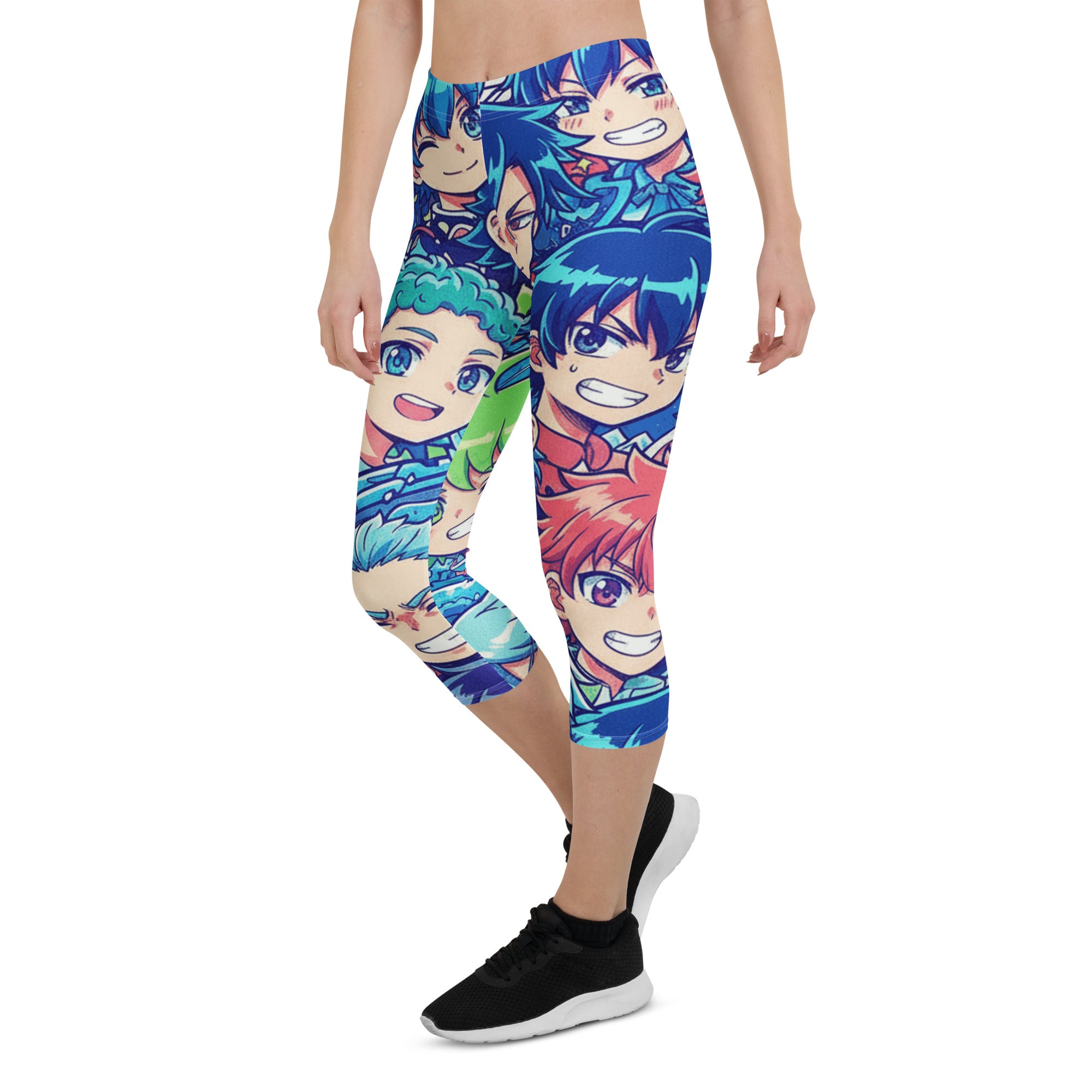 Anime Ocean Wave Capri Leggings | GearBunch
