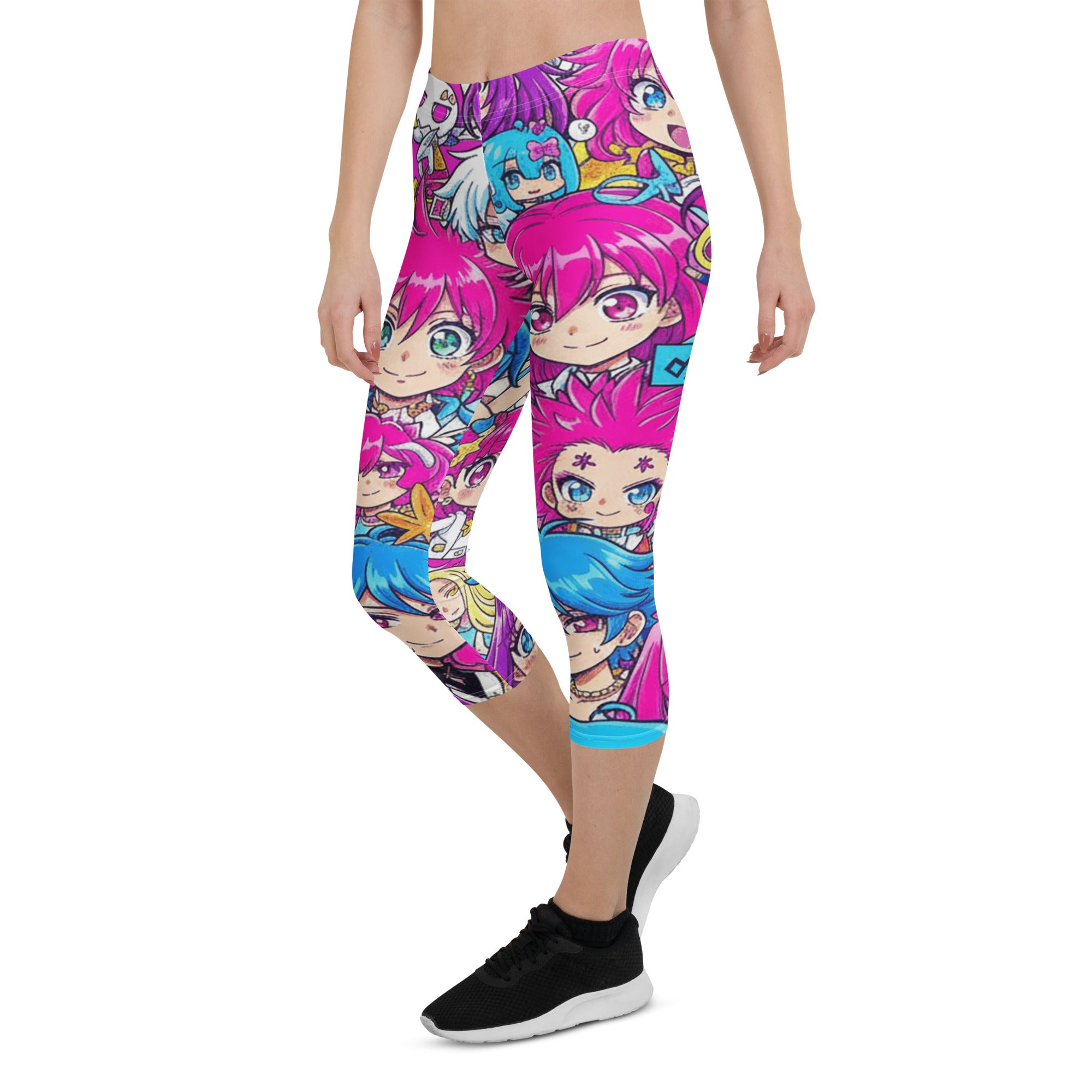 Anime Collage Pop Idol Capri Leggings | GearBunch