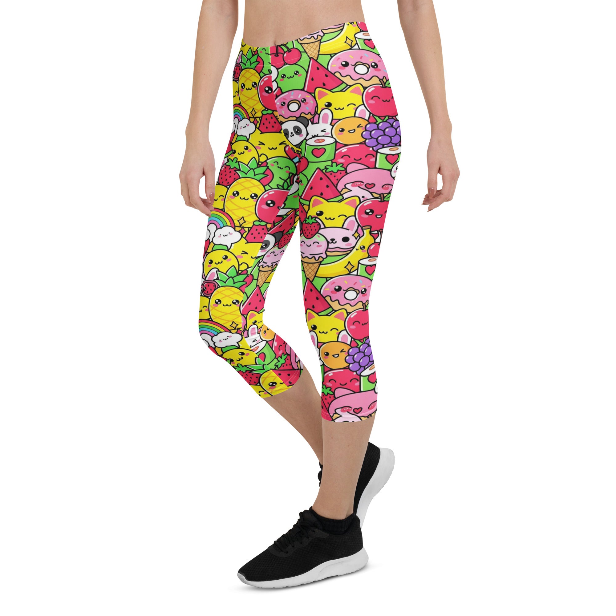 Kawaii Fruit Salad Capri Leggings | GearBunch