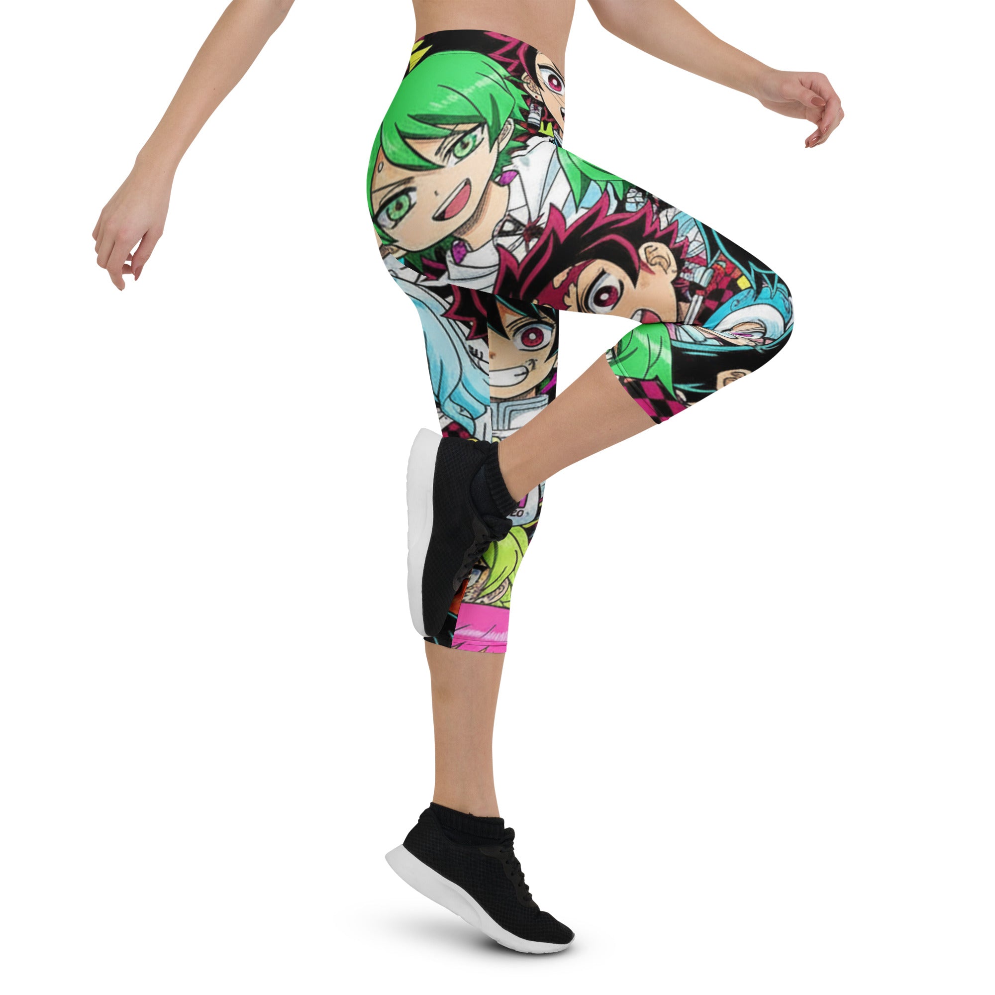 Demon Slayer Style Capri Leggings | GearBunch