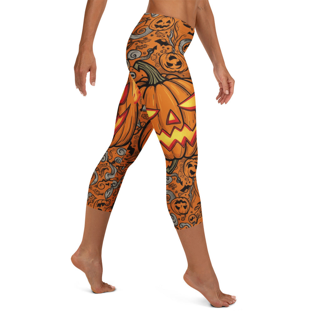 Jack-o-Lantern Glow Capri Leggings | GearBunch