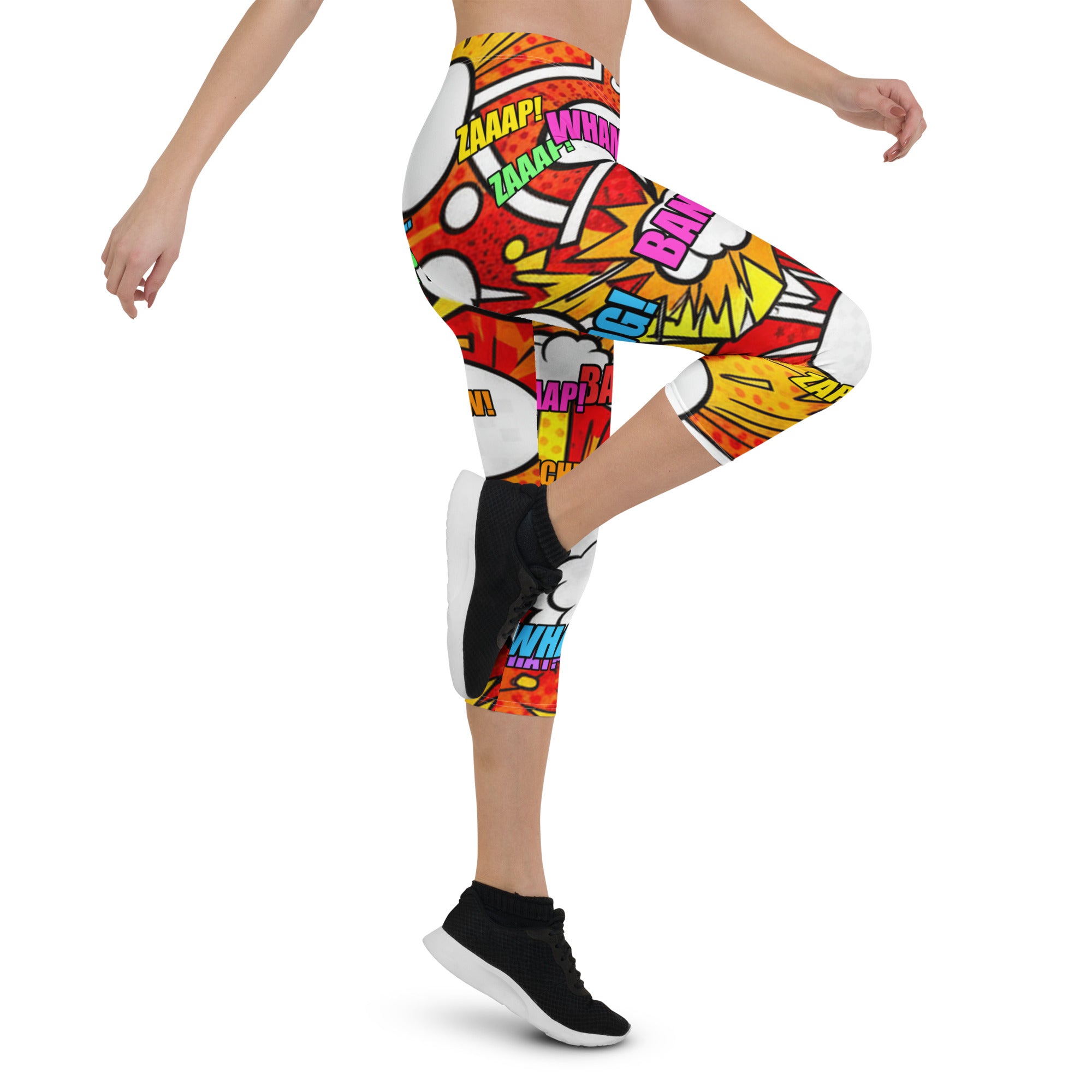 Comic Pop Fire Engine Capri Leggings | GearBunch