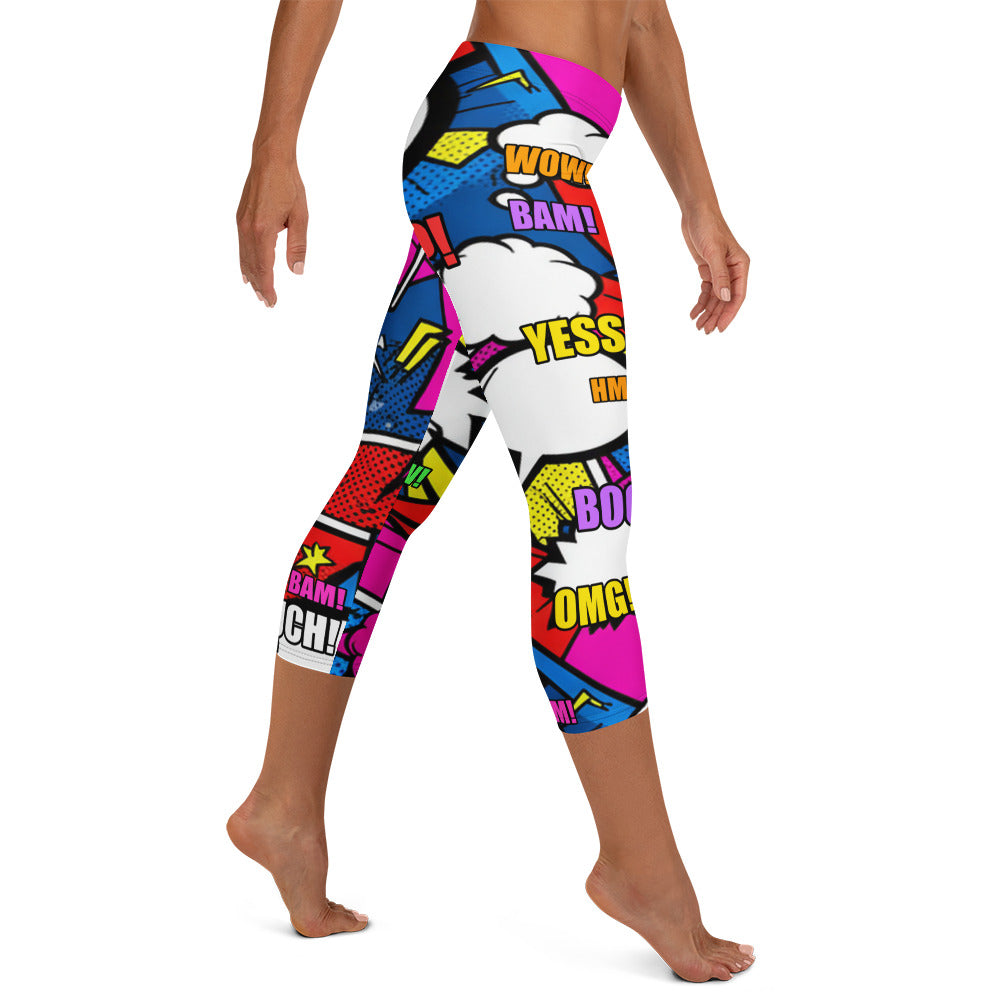 Comic Ninja Night Capri Leggings | GearBunch