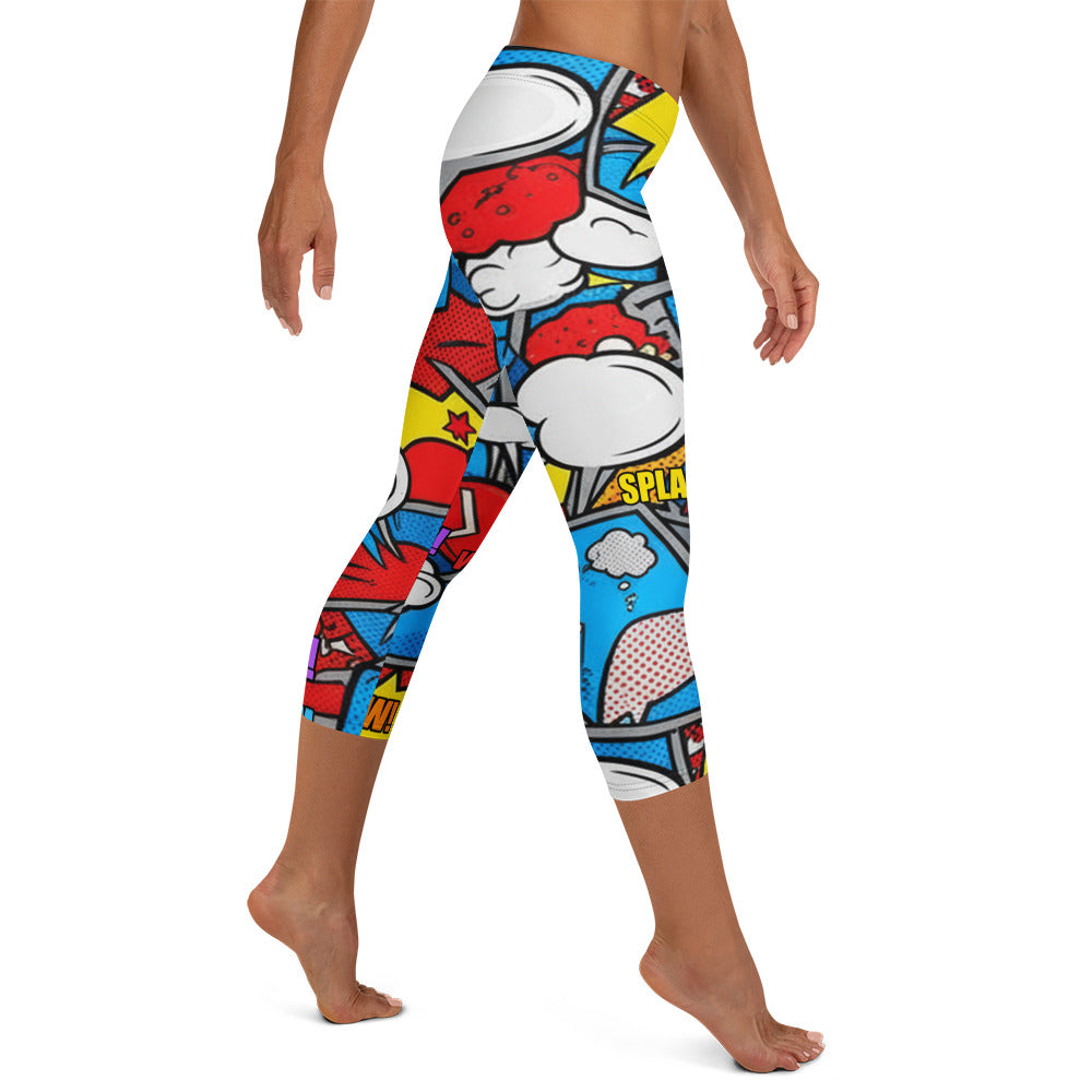 Robot Wars Comic Capri Leggings | GearBunch