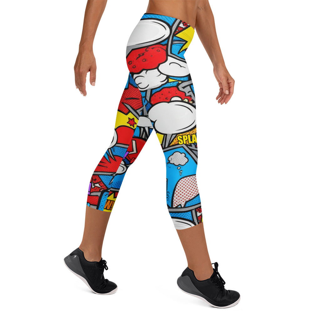 Robot Wars Comic Capri Leggings | GearBunch
