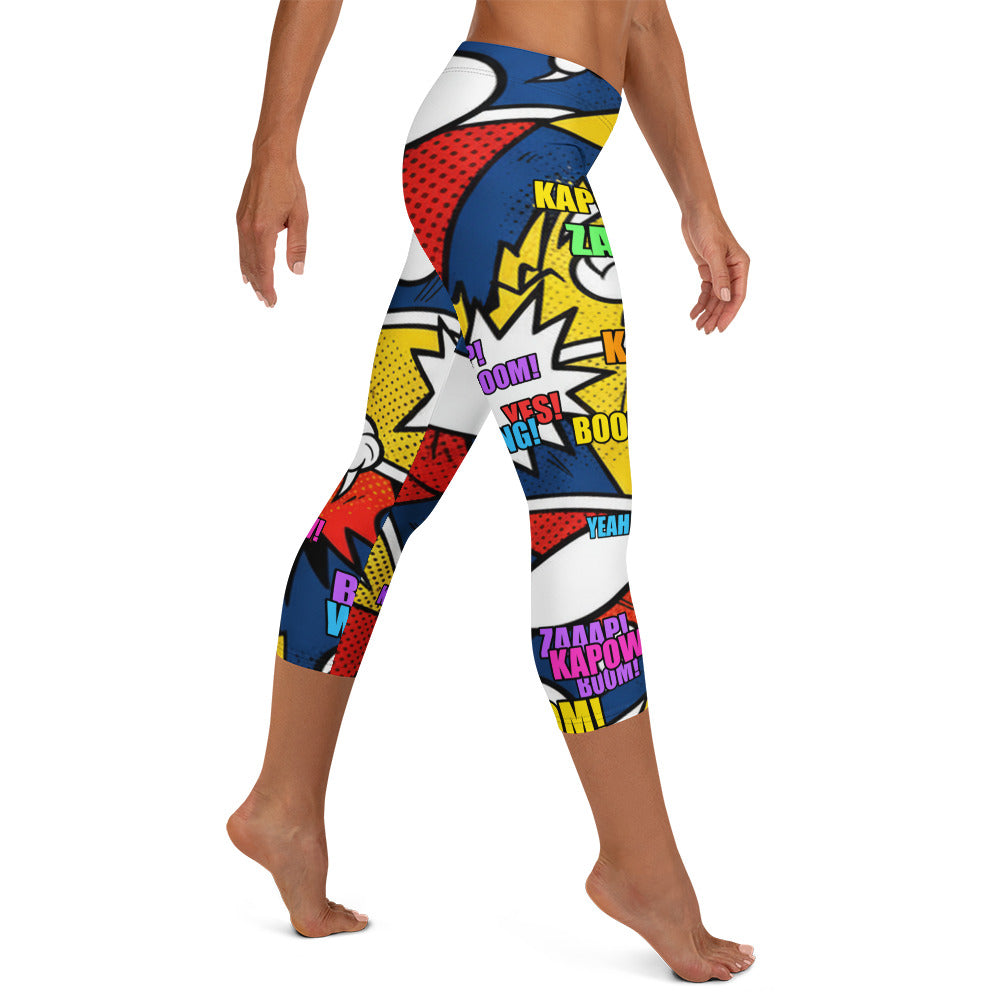Comic Strip Thunder Punch Capri Leggings | GearBunch