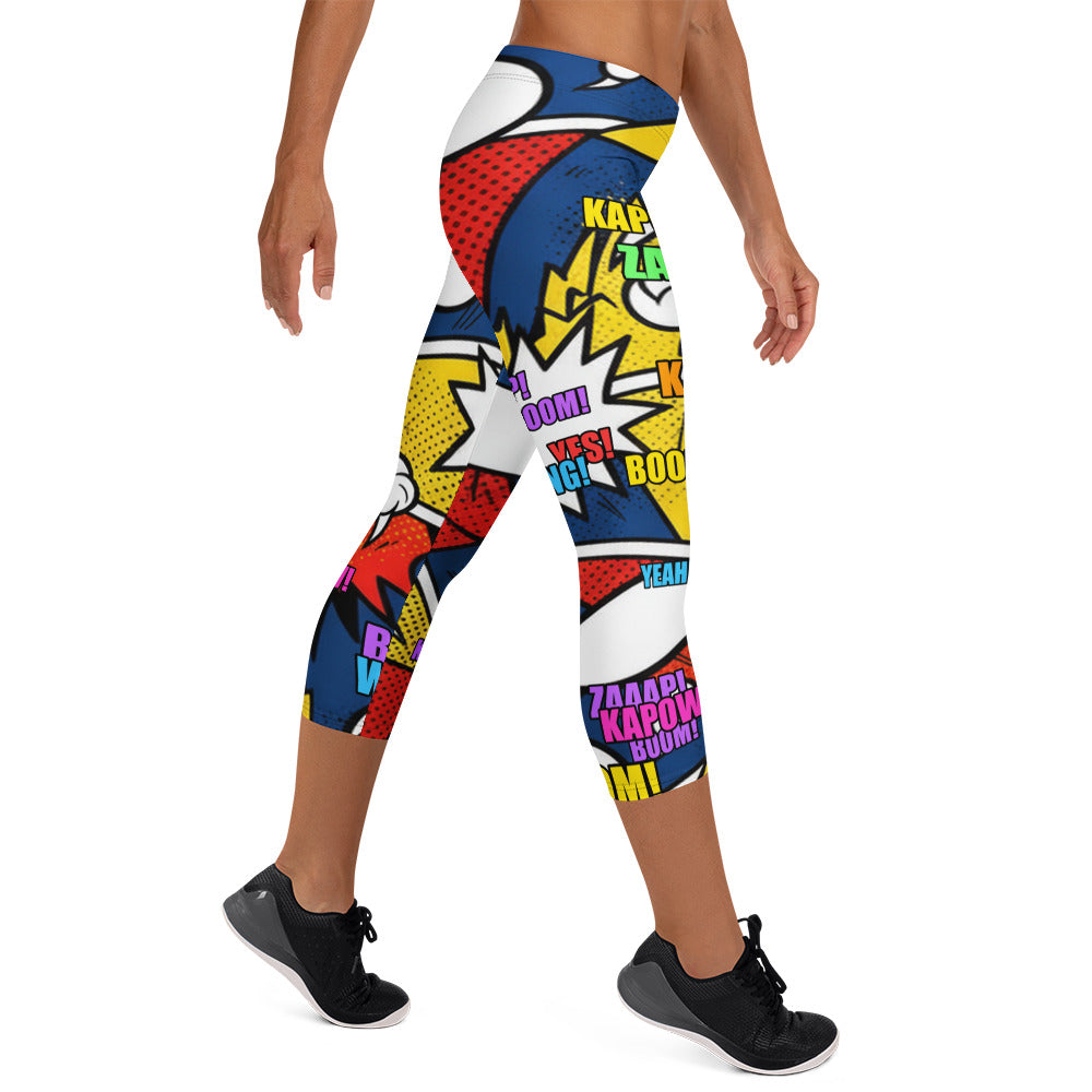 Comic Strip Thunder Punch Capri Leggings | GearBunch