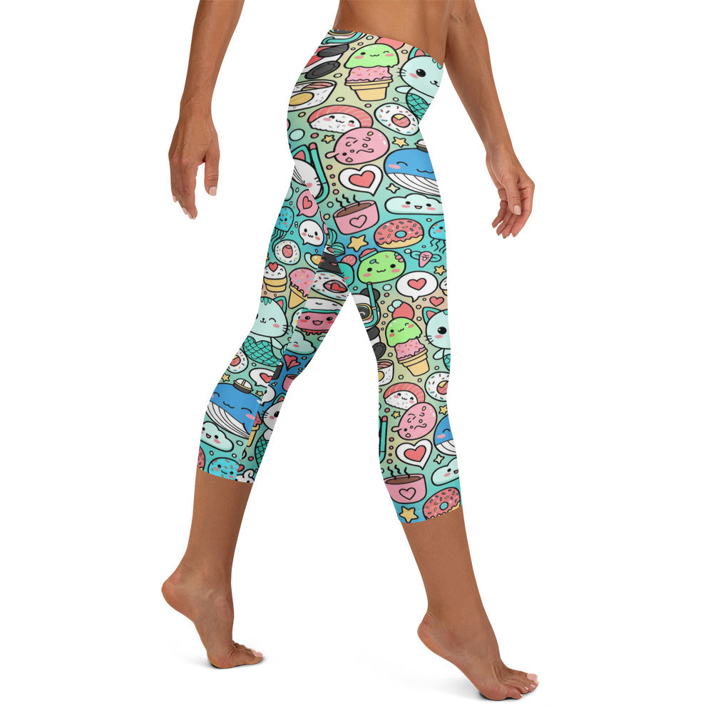Kawaii Ocean Friends Capri Leggings | GearBunch