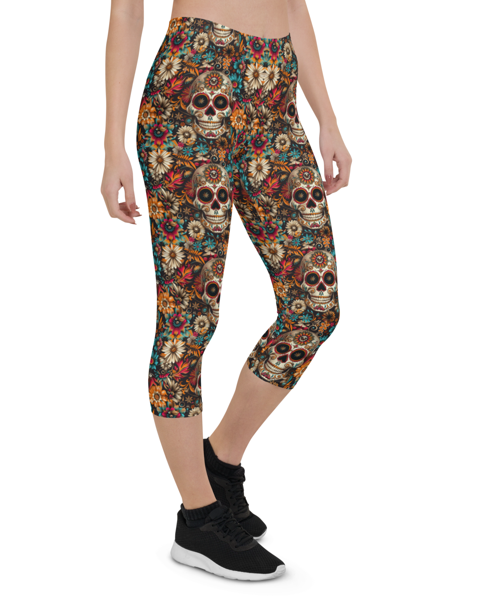 Festival Colorful Sugar Skull Capris | GearBunch