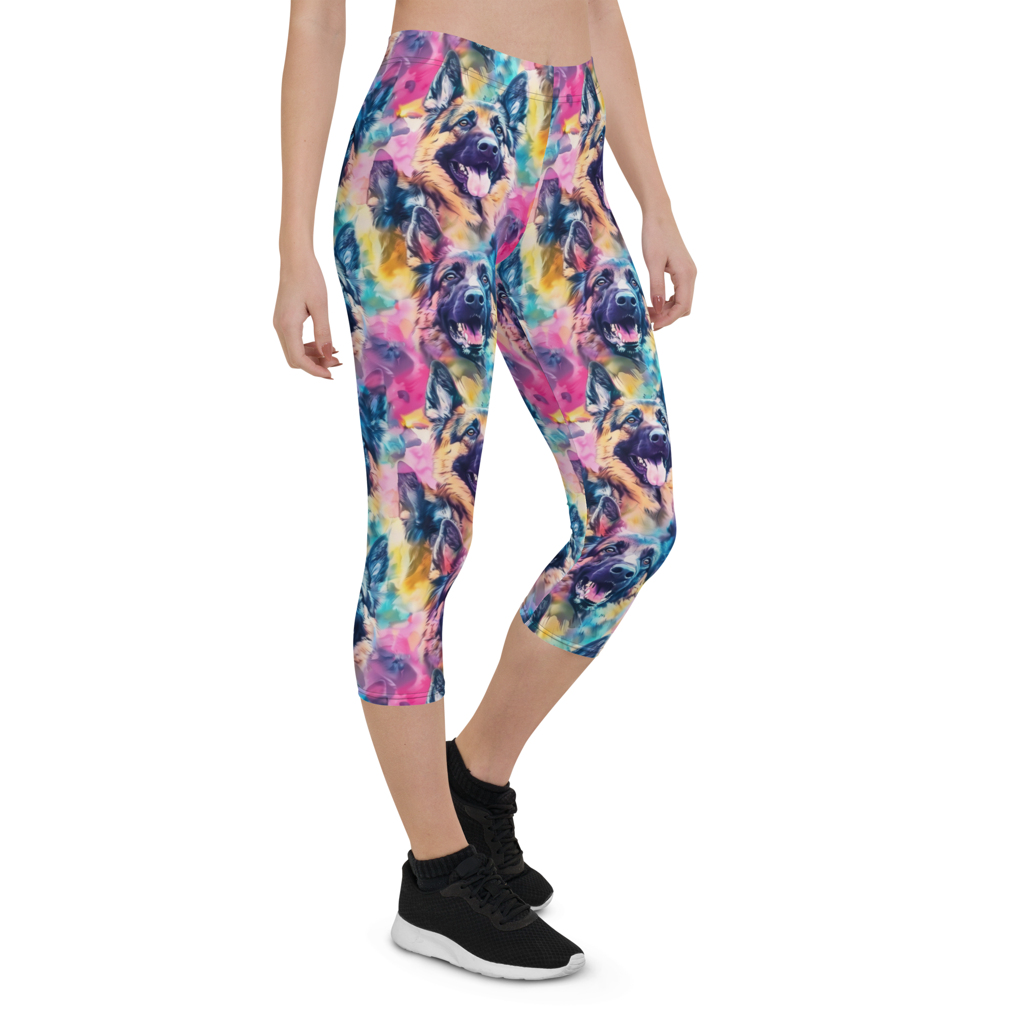 Watercolor German Shepherd Capris | GearBunch