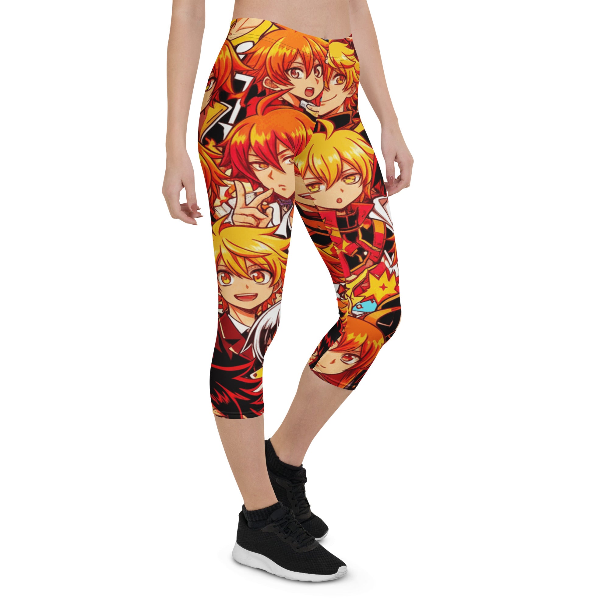 Anime Fire Spirit Capri Leggings | GearBunch