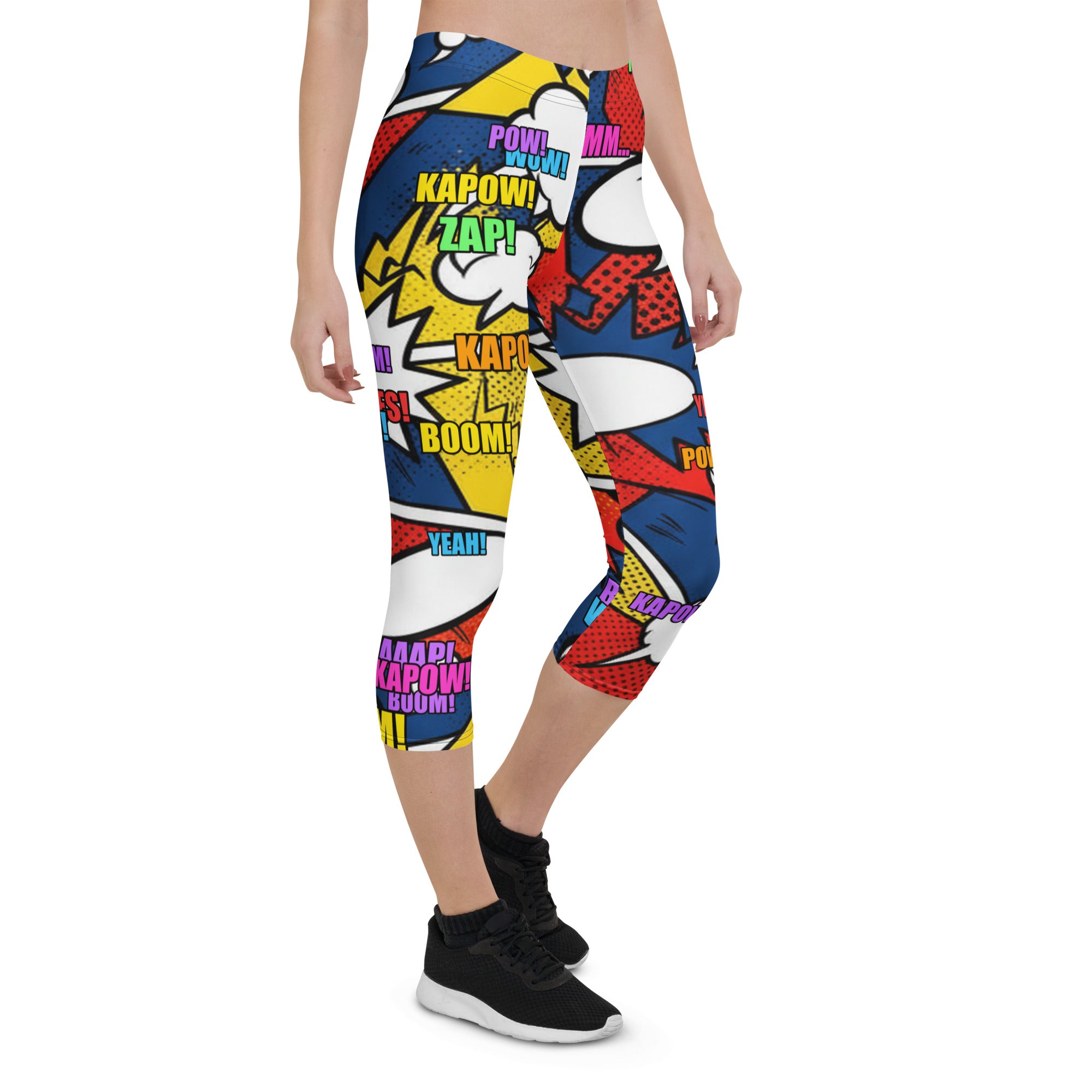 Comic Strip Thunder Punch Capri Leggings | GearBunch