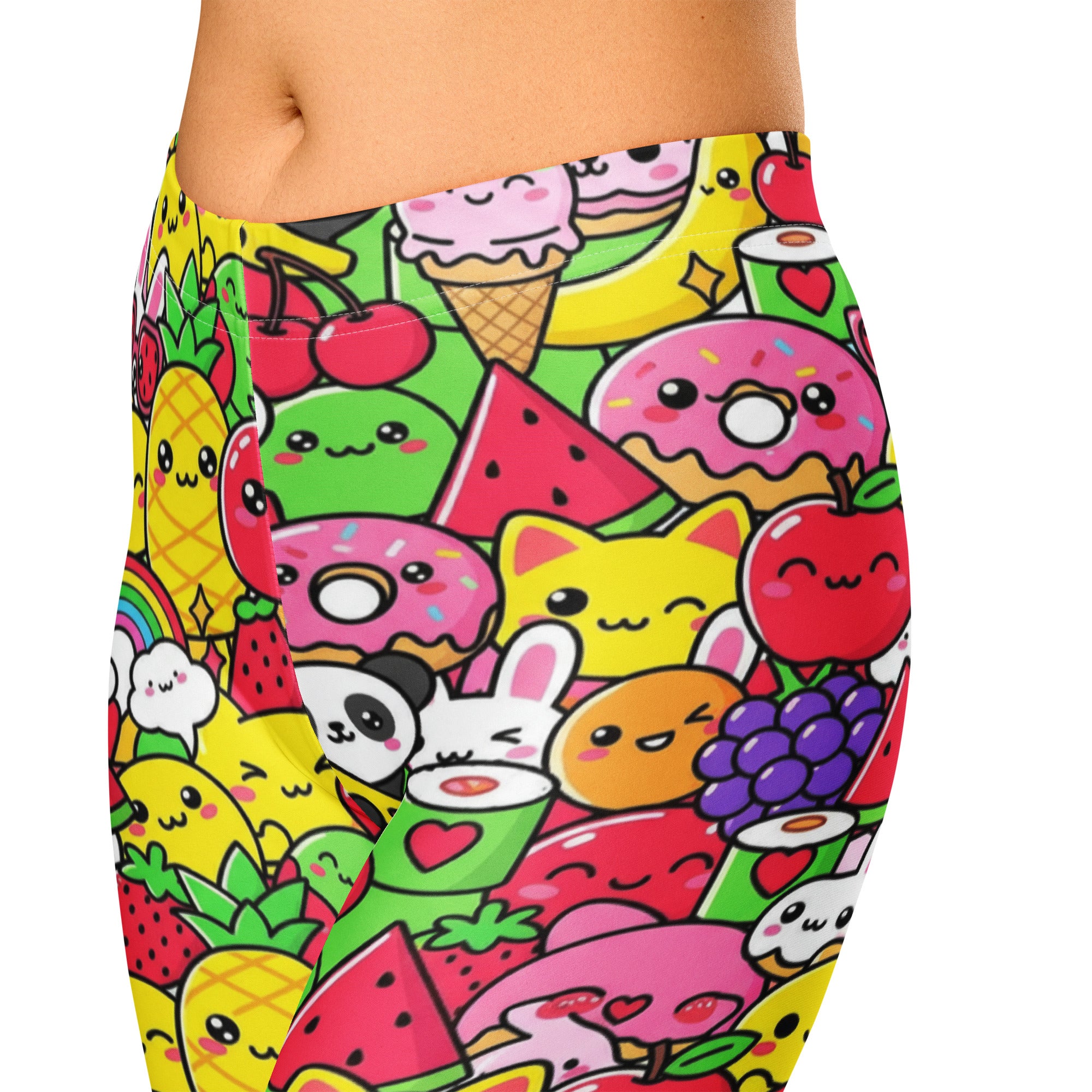 Kawaii Fruit Salad Capri Leggings | GearBunch